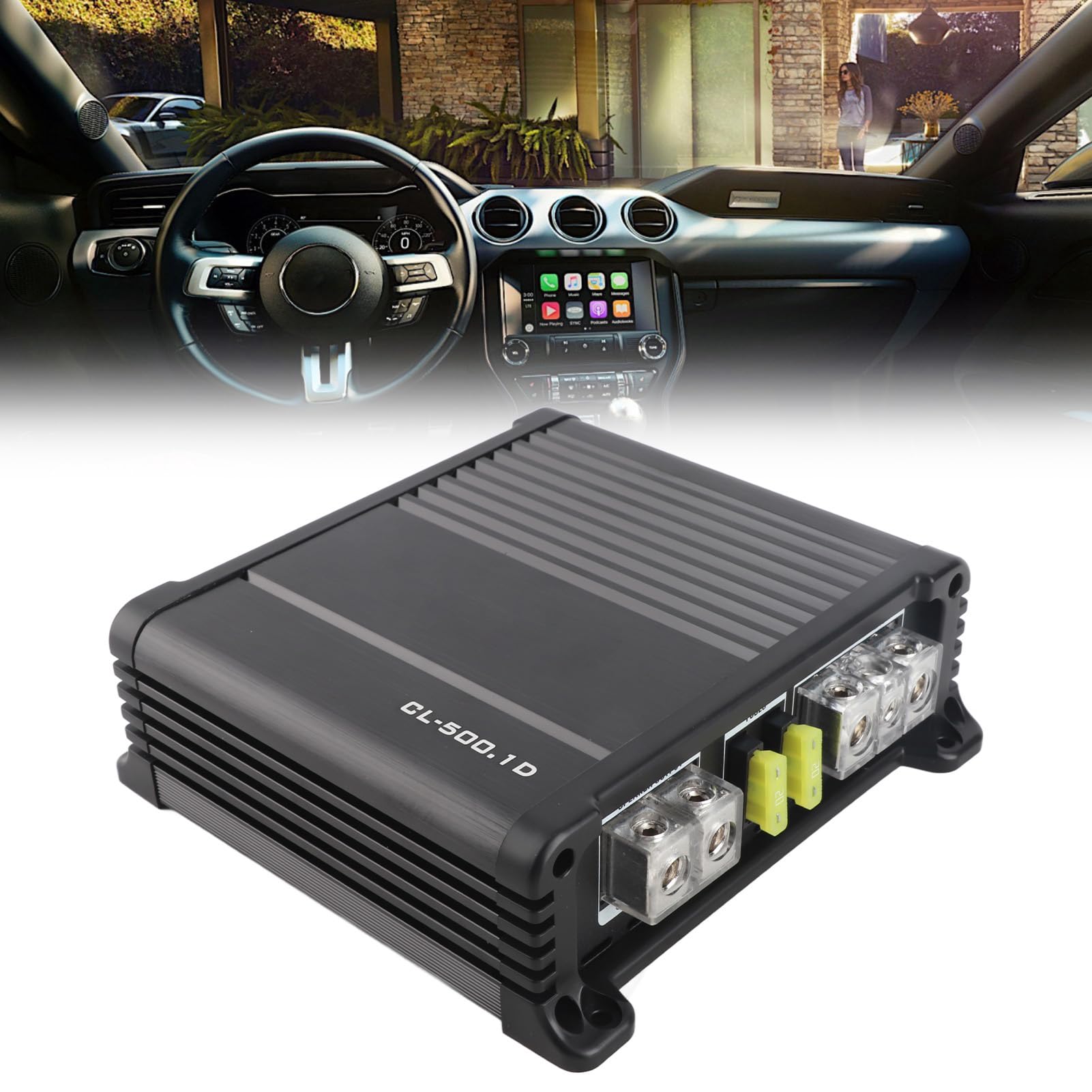 Amplificateur Monobloc à Haute efficacité 1 Canal O avec 500W 2 et 300W 4 Large Gamme de Fréquences 10Hz 300Hz Parfaite pour Améliorer le Système