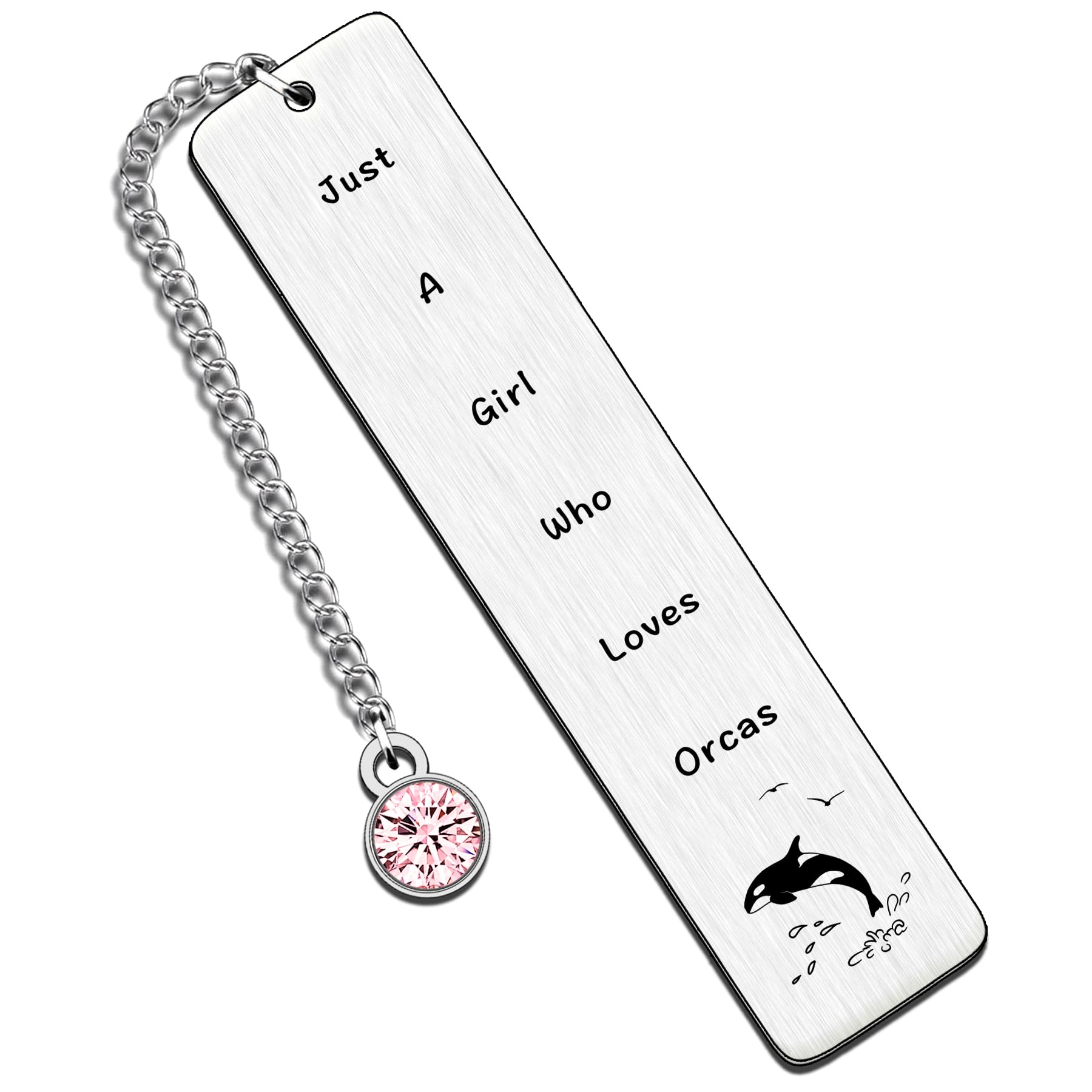 QMVMV Funny Orca Gifts Animal Lover Gift Just A Girl Who Loves Orcas Orca Lover Bookmark Gift for Women Girls Who Loves Orcas Bookmark