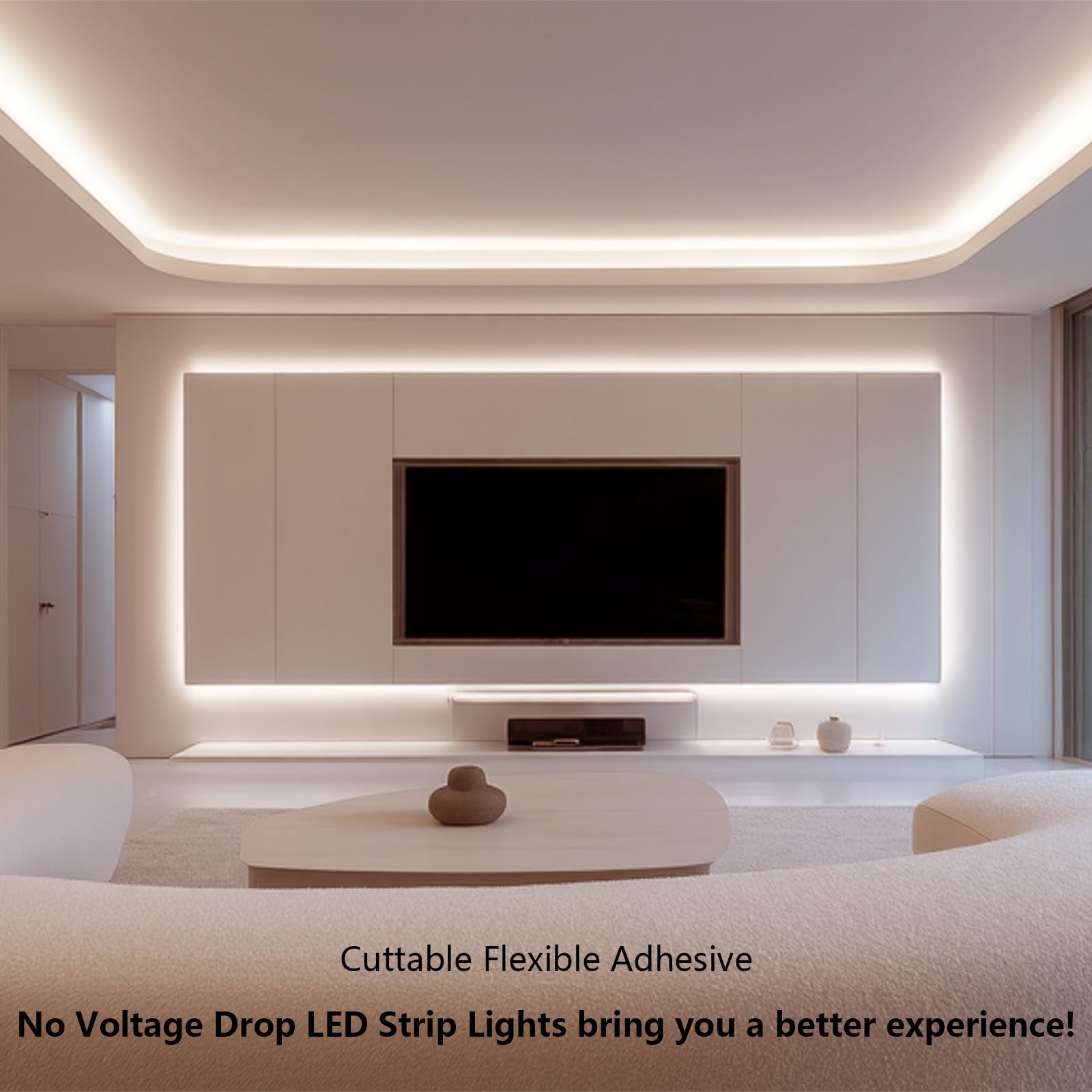 BENLUN 24V COB LED Streifen 20m CRI 90+ Konstantstrom IC mit Netzteil | 4000K Naturweiß LED Strip Selbstklebend 8W/M für Zimmer Dekoration, Akustikpaneele Beleuchtung, Küchenbeleuchtung