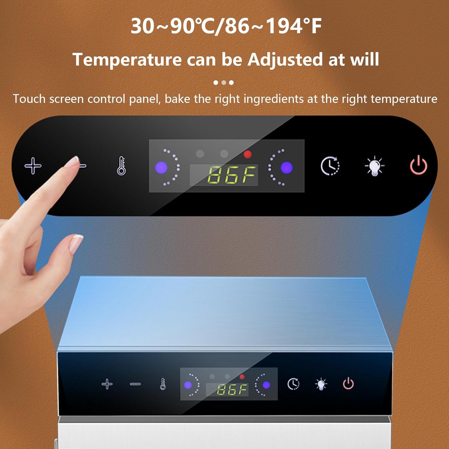 Food Dehydrator, Dehydrator for Food and Jerky, Fruits, Herbs, Veggies, Temperature Control Electric Food Dryer Machine, Auto Shutoff Timer and Even Heat Circulation,8-Trays