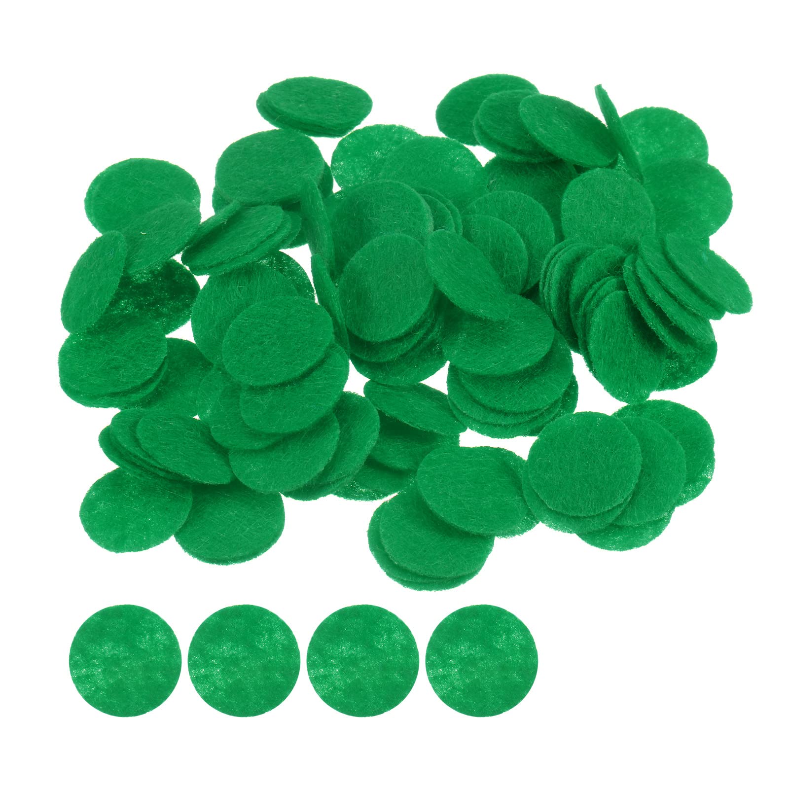 sourcing map 300pcs Round Felt Circles, 15mm 5/8" Pre Cut Craft Pads Non-Woven Mini Felt Fabric Circle for DIY Sewing Handcraft Cutting Projects Craft Finishing, Green