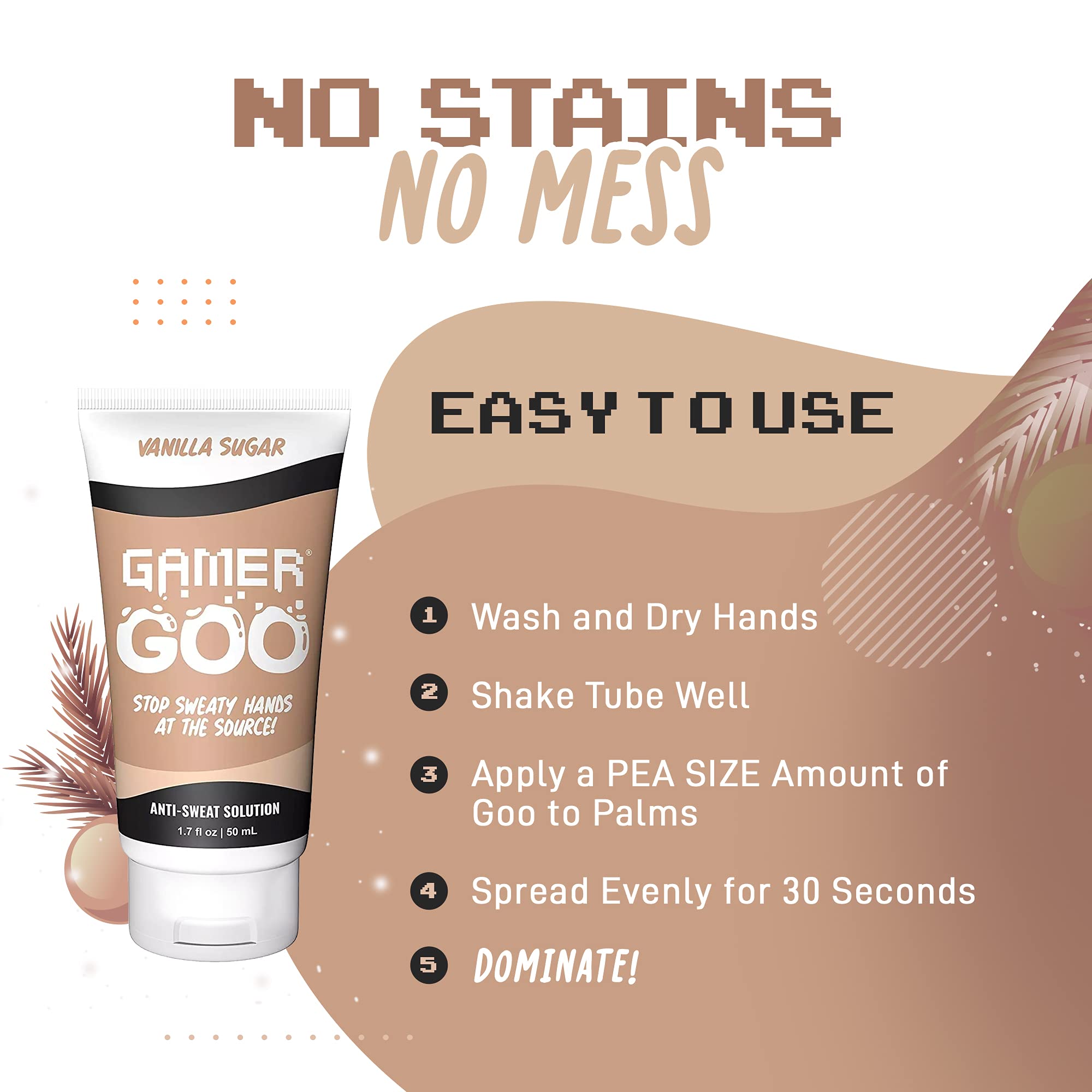Gamer Goo Antiperspirant for Hands, NonSticky Drying Lotion for
