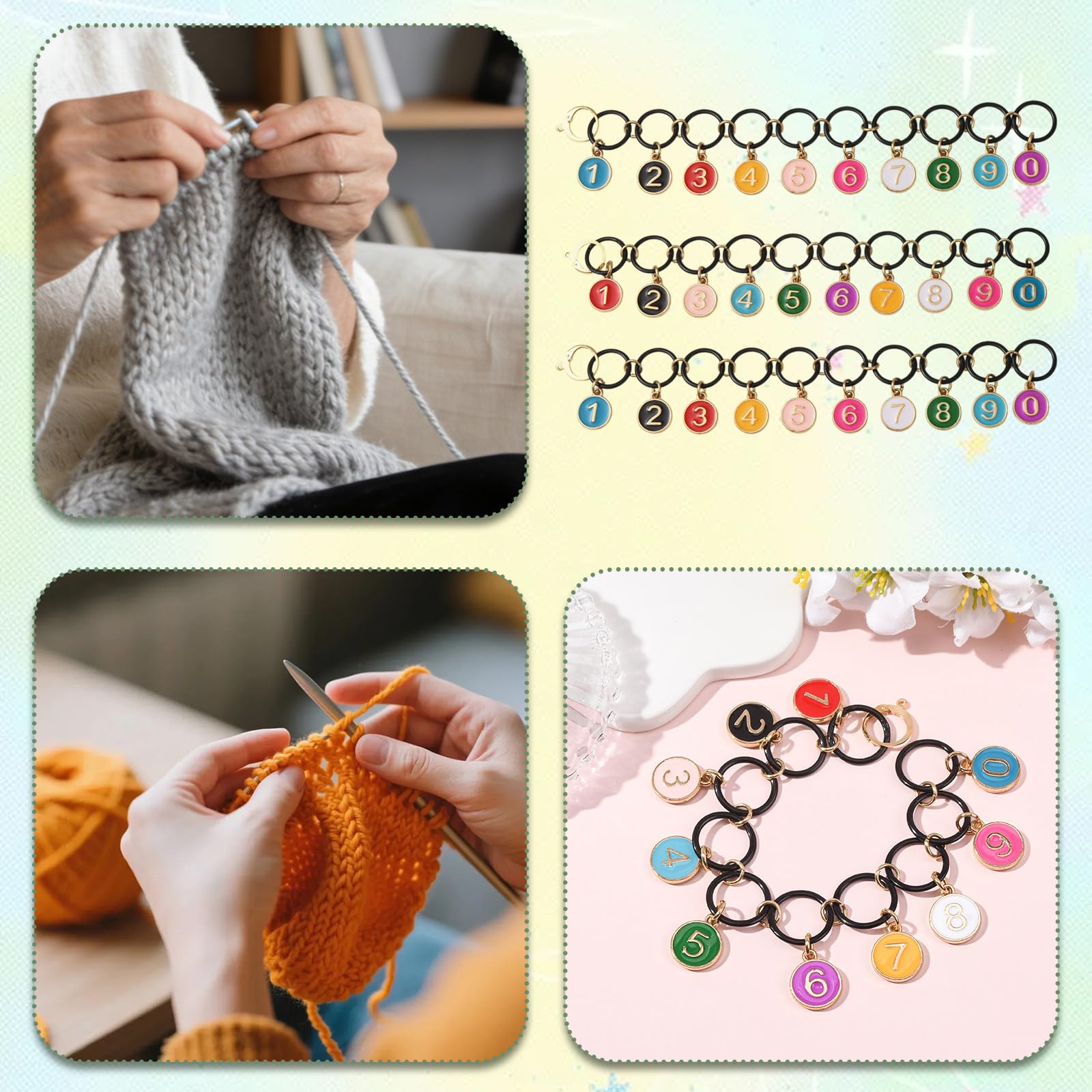 COGCHARGER 3 catene numerate per lavorare a maglia e uncinetto