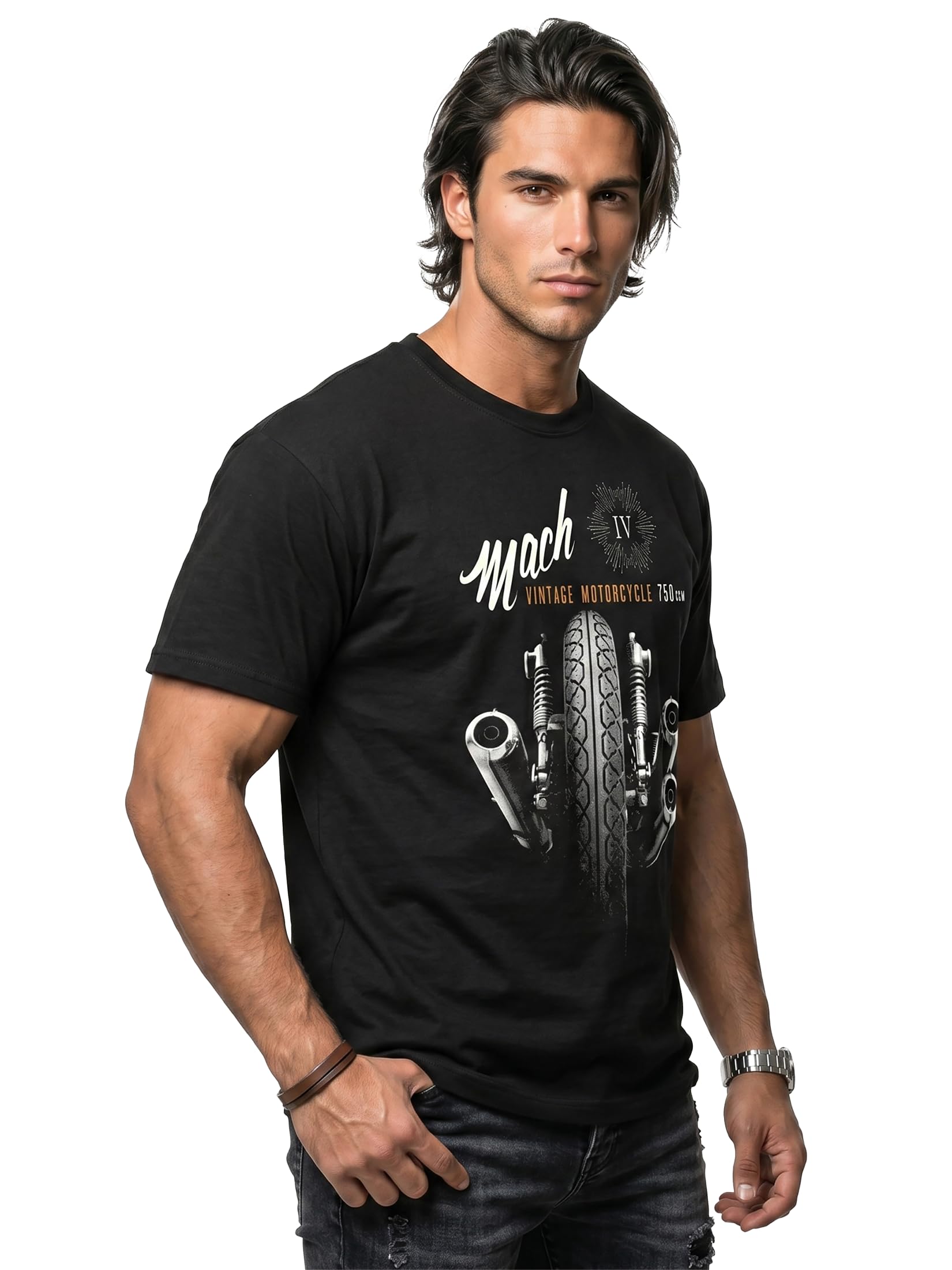 MAKAYA Maglietta Vintage Motocicletta - T-Shirt Moto Regali per Motociclisti Mach 4 Ninja