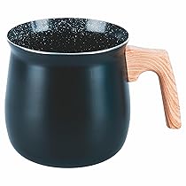 Bollilatte in alluminio 1,3 L, rivestimento interno in ceramica, impugnatura effetto legno, SìChef