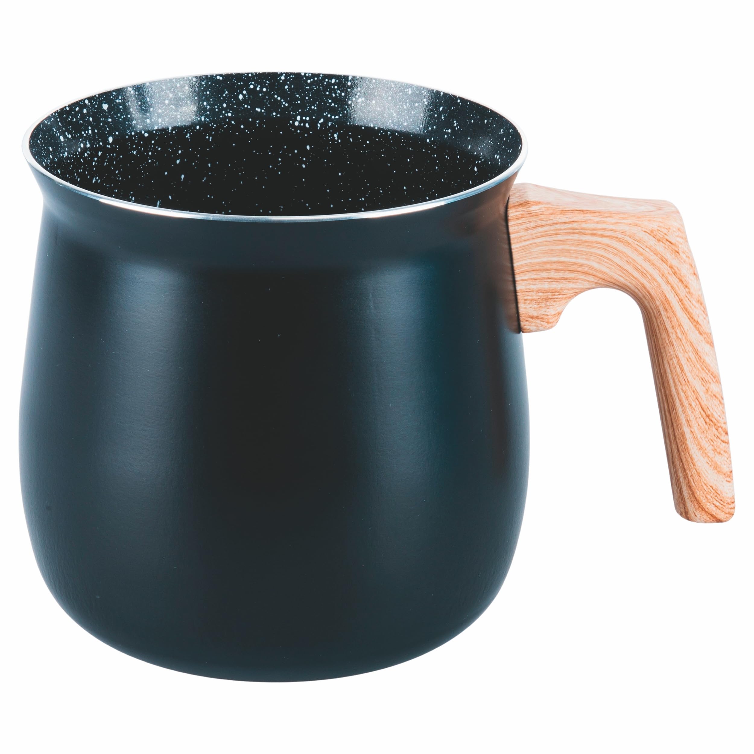 Bollilatte in alluminio 1,3 L, rivestimento interno in ceramica, impugnatura effetto legno, SìChef