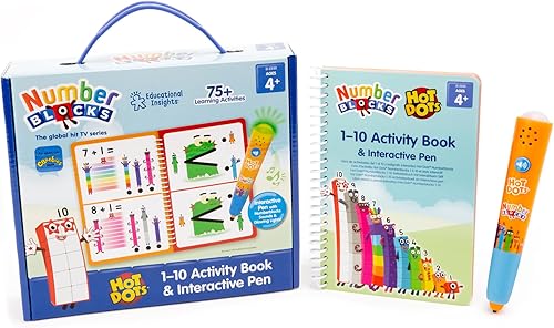 Miniatura 9 de Educational Insights Hot Dots Numberblocks - Libro de trabajo números del 1 al 10 con bolígrafo interactivo, más de 75 actividades, regalo