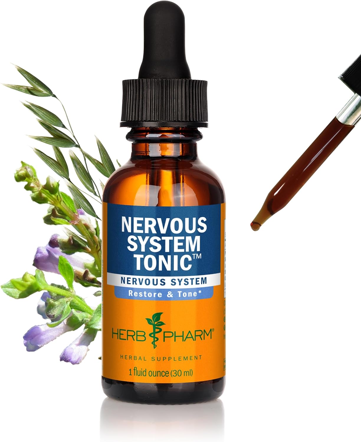 Herb Pharm Nervous System Tonic Liquid Herbal Formula to Strengthen and Calm the Nervous System – 1 Ounce (FASKULL01)