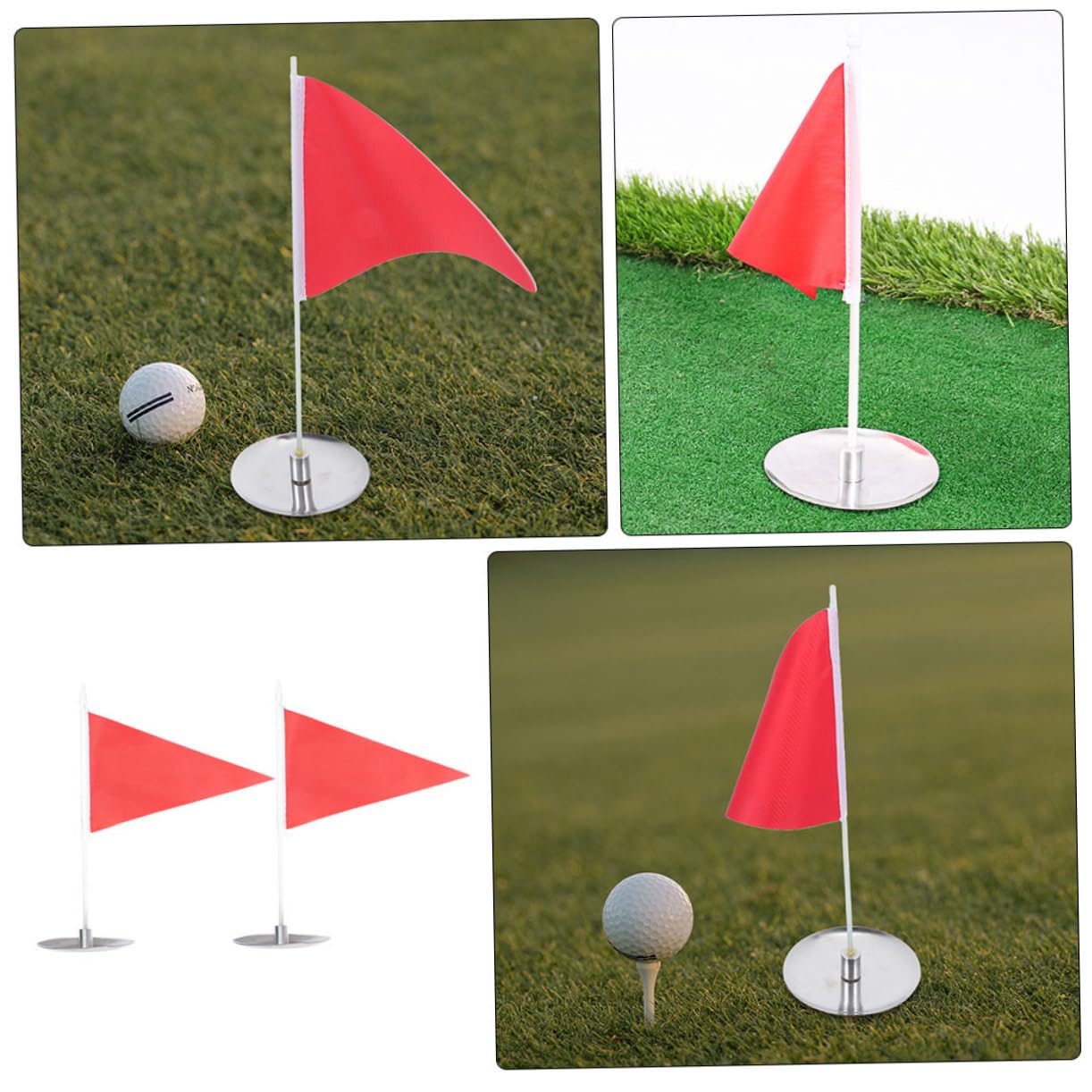 OSOLADY 2sets Golf Putting Cup Set of Detachable Hole Cups Flags for Backyard Practice Lightweight and Portable Golf Accessories for Skill Improvement