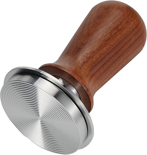 Miniatura 4 de YOLOYO - Manipulador de café expreso de 2.008 in, mango de madera de nogal para máquina de café expreso de 2.008 in, 30 libras de presión constante