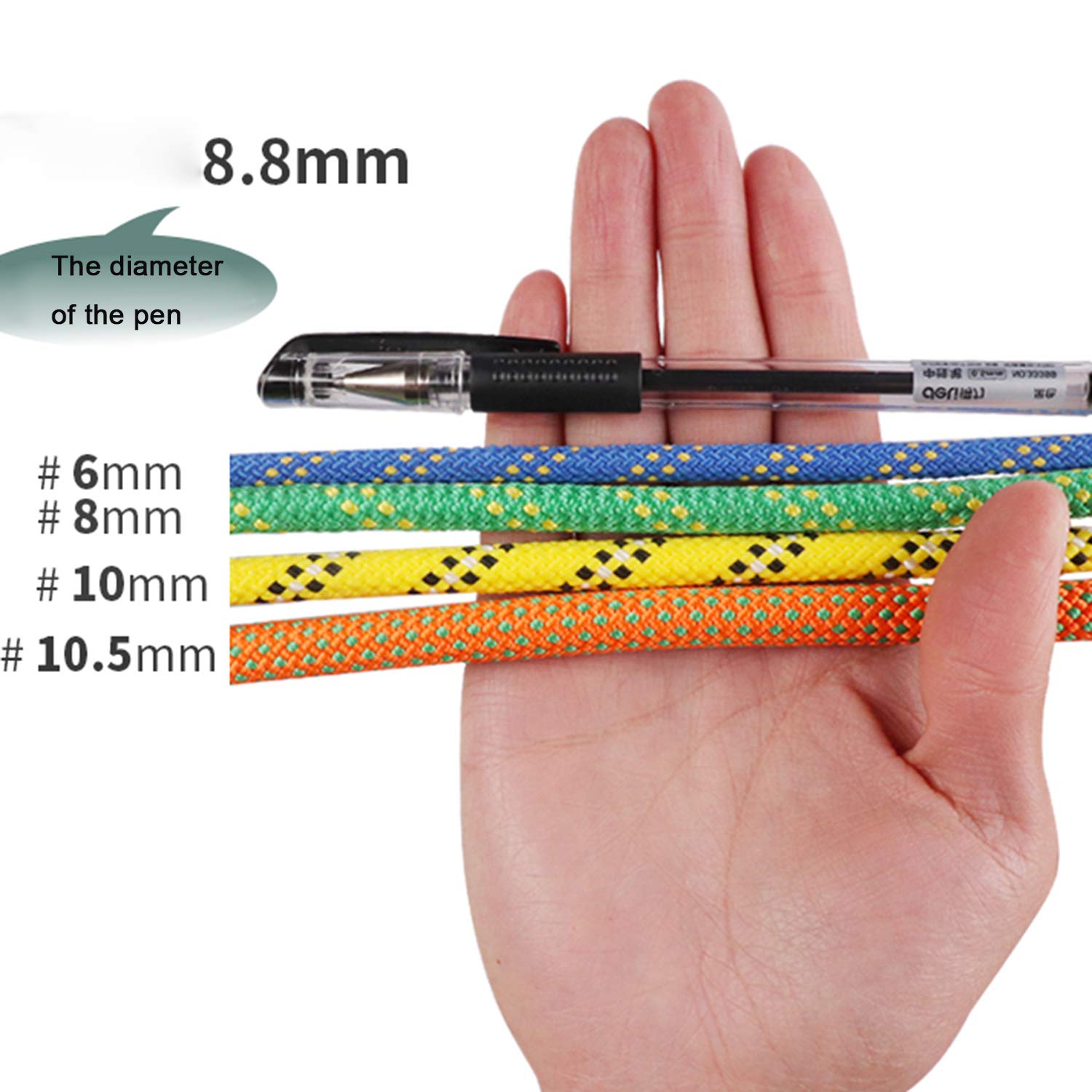 GXNRHG Cuerda para tendedero para Lavado Al Aire Libre, Tendedero Multiusos con 2 Clips de Gancho de Acero, Tendedero para Lavandería, Jardín, Secado para Acampar, Ropa Colgante, 6 mm,Orange-10m