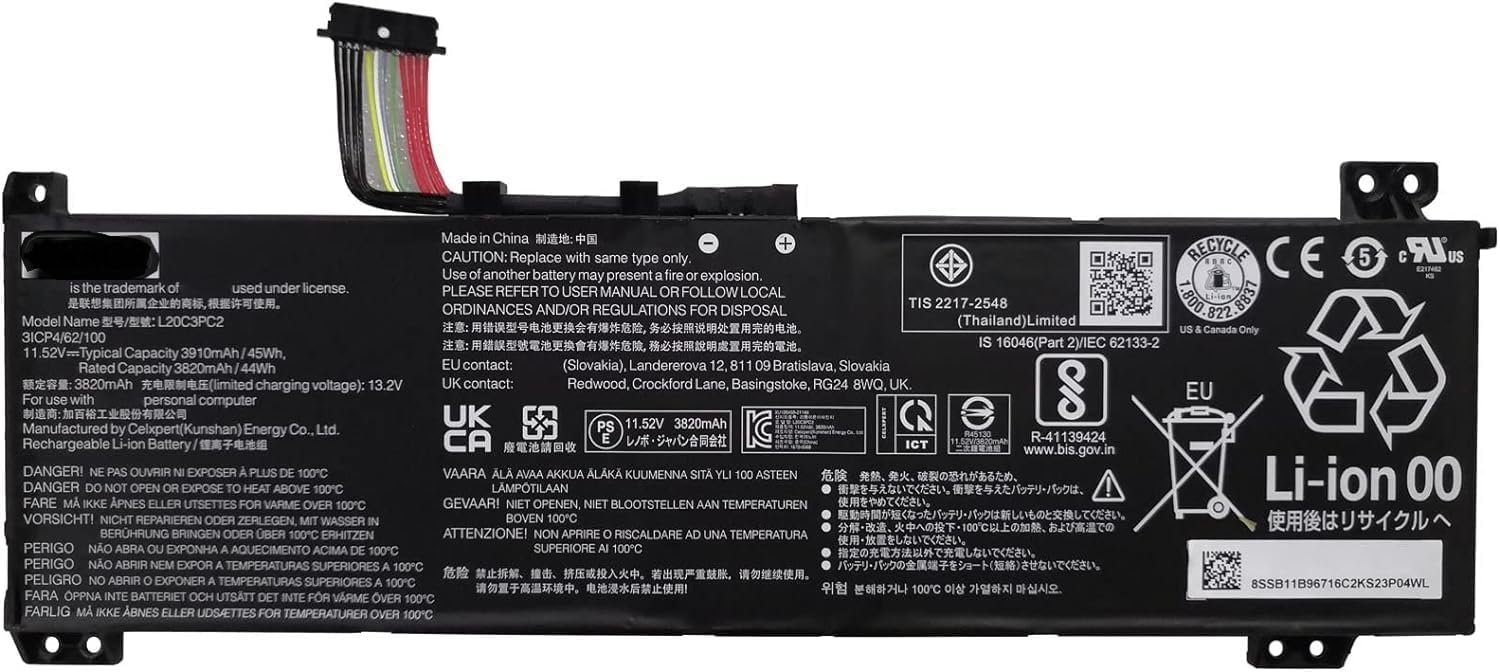 WeFly L20C3PC2 Laptop Battery Replacement for Lenovo Ideapad Gaming 3-15IHU6 3-15ACH6 82K20015US 82K200UTUS Series L20M3PC2 L20D3PC2 L20L3PC2 5B11B96715 5B11B96719 11.52V 45Wh 3910mAh (B0D5HT29SV) Amazon Price History, Amazon Price Tracker