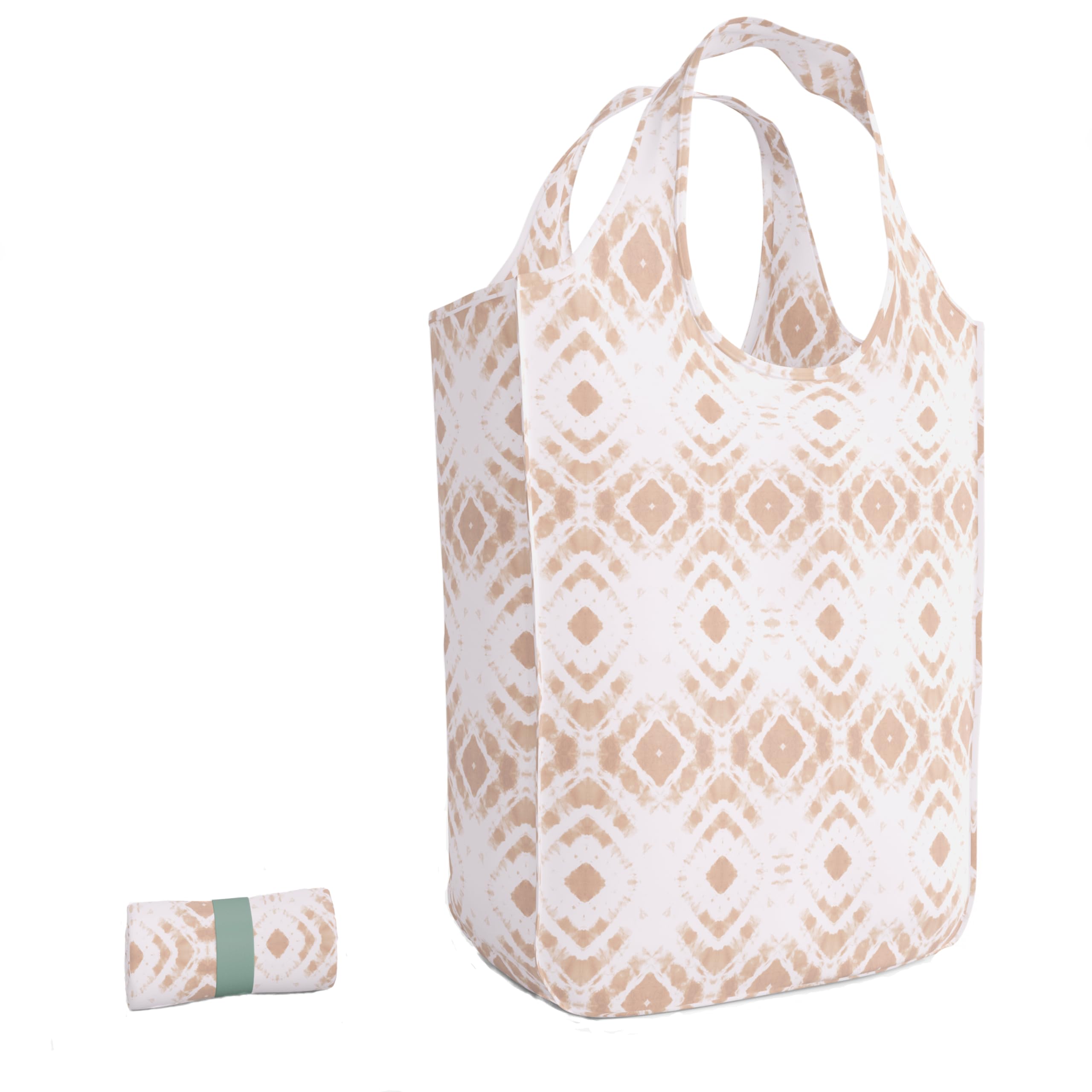 Pure Sage Reusable Grocery Bag - Stylish Shopping Bag for Groceries - Foldable Tote Bag - Medium Size