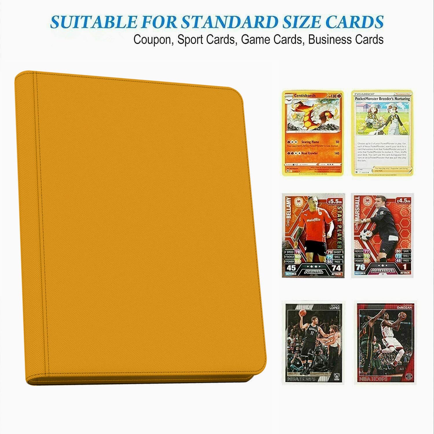 Amazon.com: 12 Pocket 720 Pockets Trading Card Binder, Ringless Side  Loading Card Holder Album, Trading Card Album Fit for YuGiOh, MTG, TCG,  Game, Sports, Business Cards (Yellow) : Toys & Games