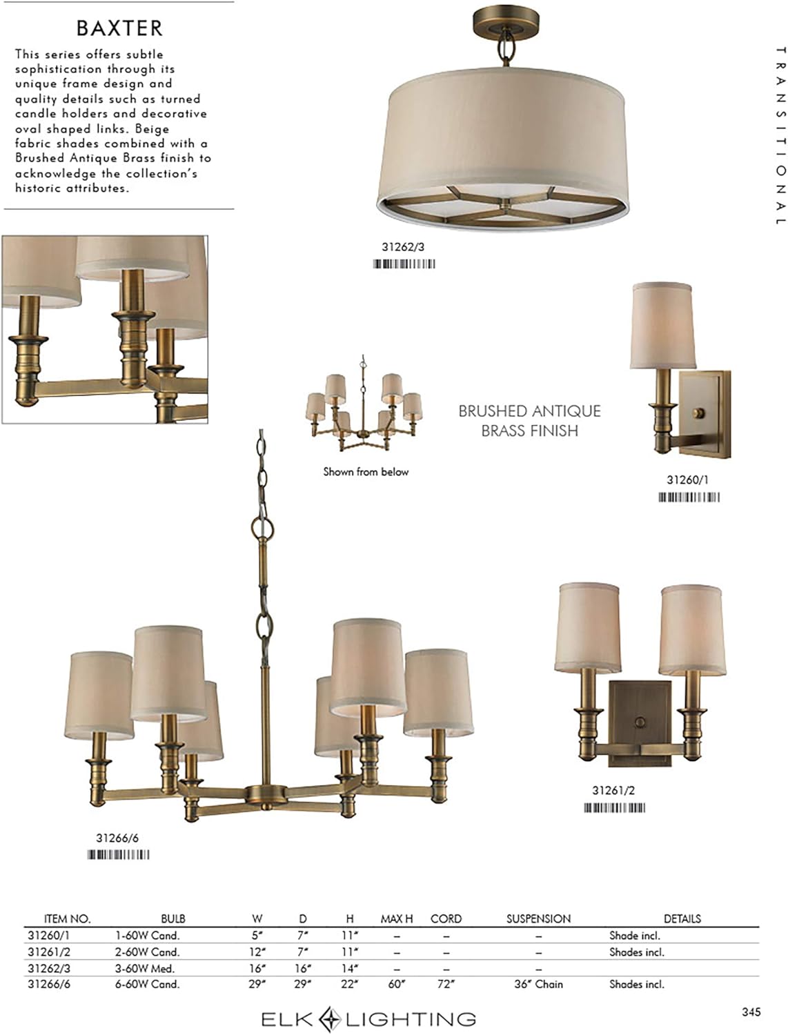 70% оƒƒ Dіѕсоunt Elk Lighting 31261/2 Baxter Two Light Wall Sconce, Brushed Antique Brass