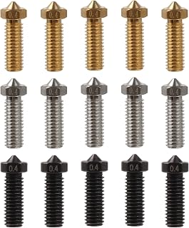 Bstinay 15PCS 0.4mm Extruder Nozzles Brass Hardened Steel Brass Stainless Steel for 3D Printer Parts 1.75mm Filaments