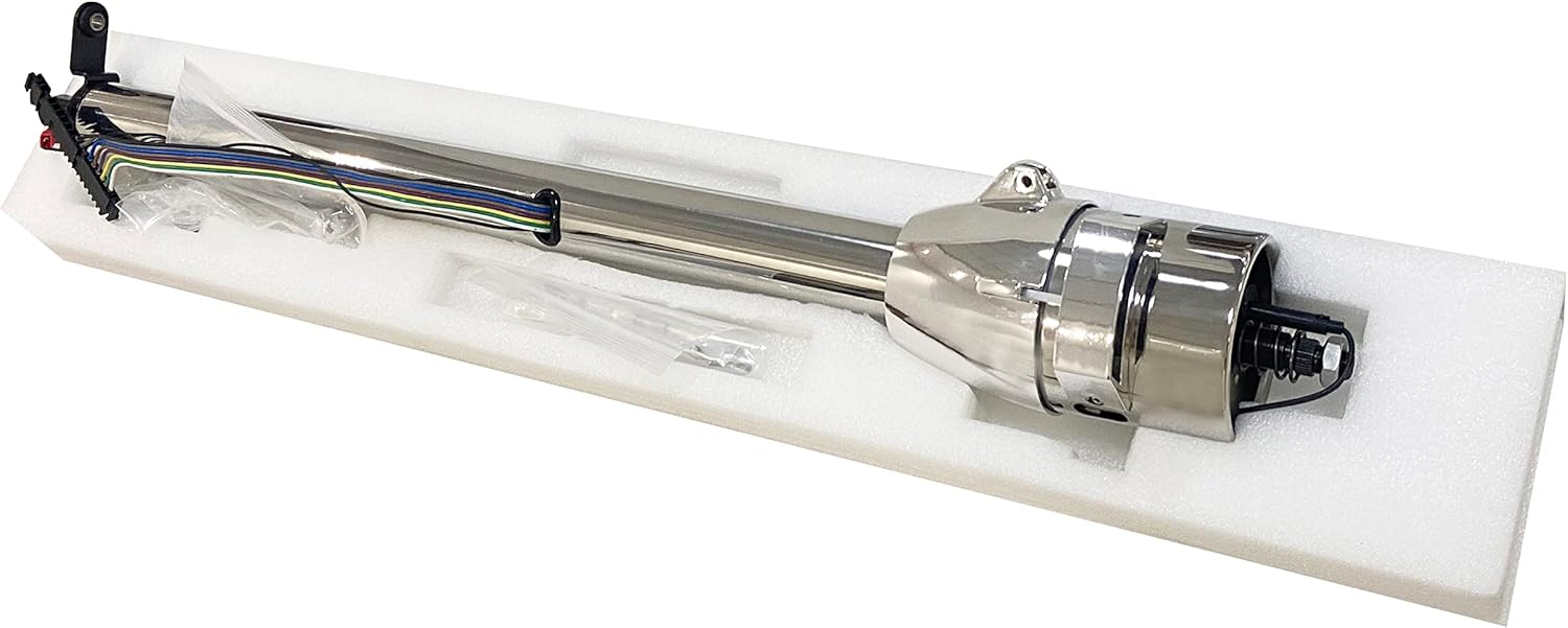 GM Chrome 28'' Tilt at Automatic Style Steering Column, Universal for GM Cars, Stainless Steel