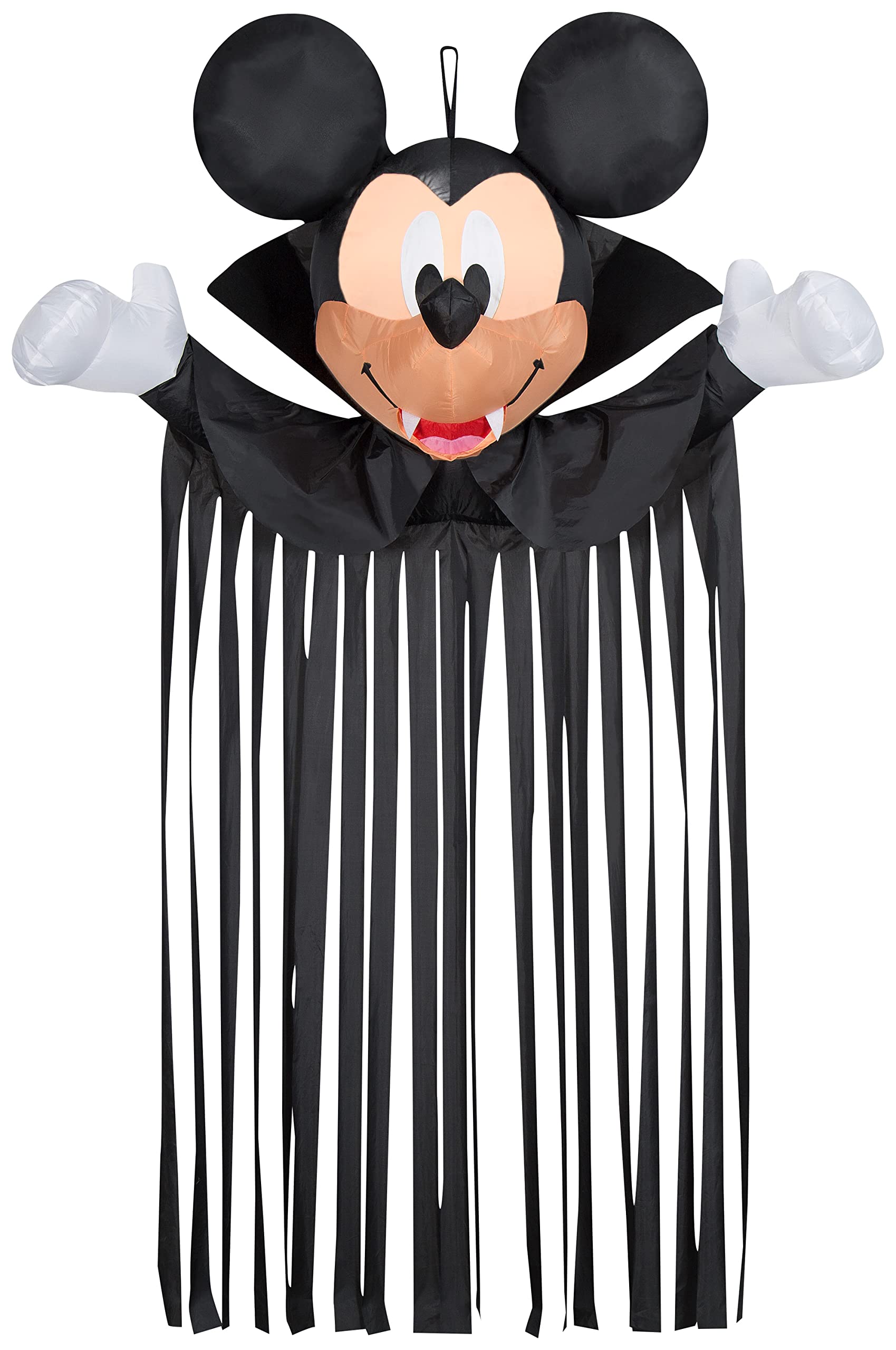 Gemmy Airblown Door Hanger Mickey Head w/Streamers, 6.5 ft Tall, Black