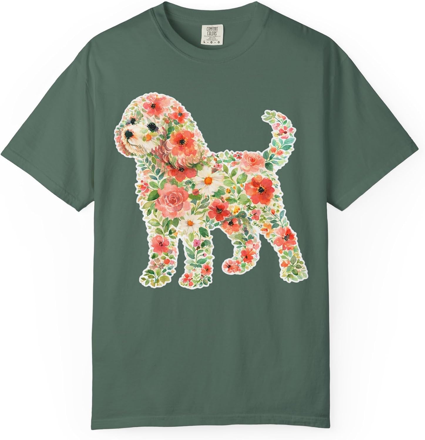 Cavapoo Floral Silhouette | Shirt for Pet Lovers T-Shirt