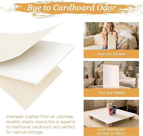 Miniatura 3 de Criusia Contenedores de almacenamiento debajo de la cama con tapas de PVC transparentes, paquete de 2 organizadores grandes para debajo de la cama