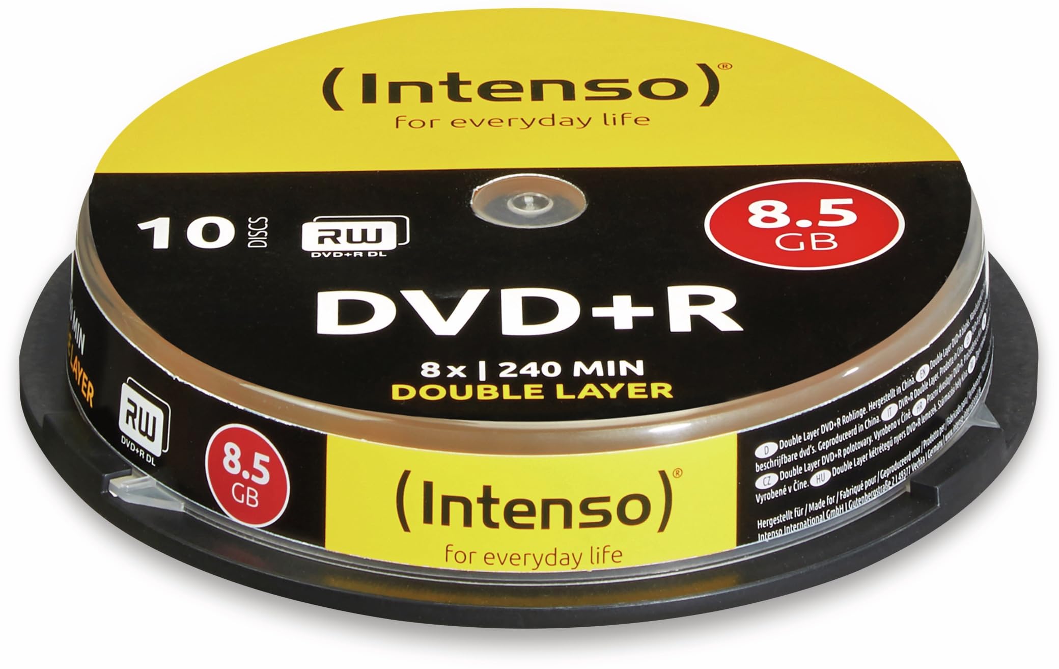 Intenso DVD-R 8; 5GB; 08X; Double LAYERR; Cake Box 10