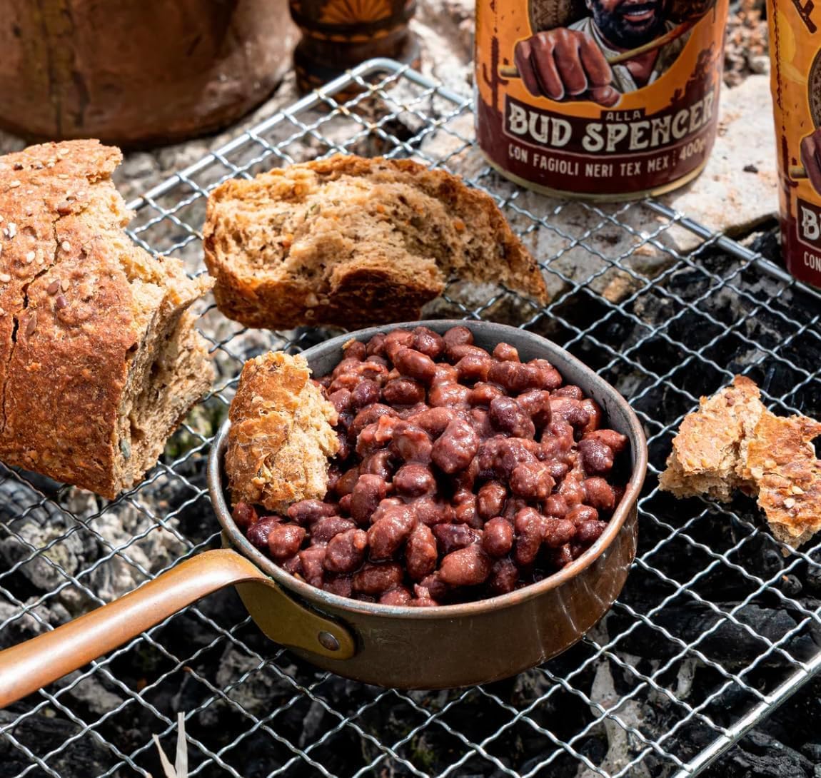 Fagioli alla Bud Spencer Testpaket Tex Mex und Borlotti, Bud Power- Bud-Spencer-Tex Mex Bohnen fertig zum Probieren 4 x 400gr + Italian Gourmet polpa 400g