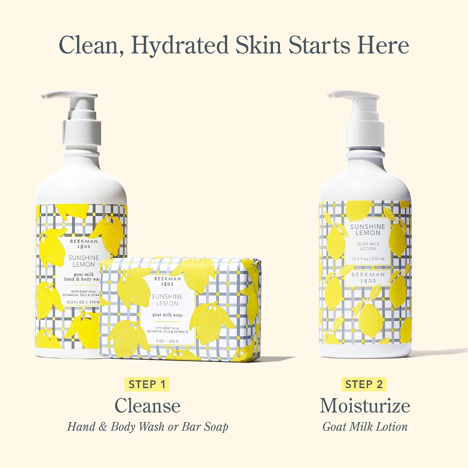 Beekman 1802 Goat Milk Hand Soap – Moisturizing Body Wash & Liquid Hand Soap for Sensitive Skin, Hand & Body Wash, Natural Soap with Goat Milk & Aloe, Cruelty Free – Sunshine Lemon 12.5 fl oz
