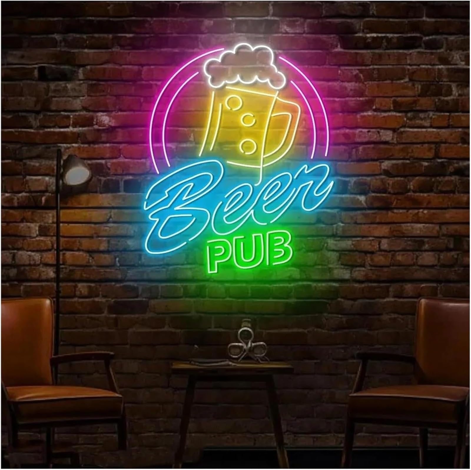 Segno di luce al neon Insegna al neon "Beer Pub" con scritta di benvenuto, ideale per una festa, 51 cm