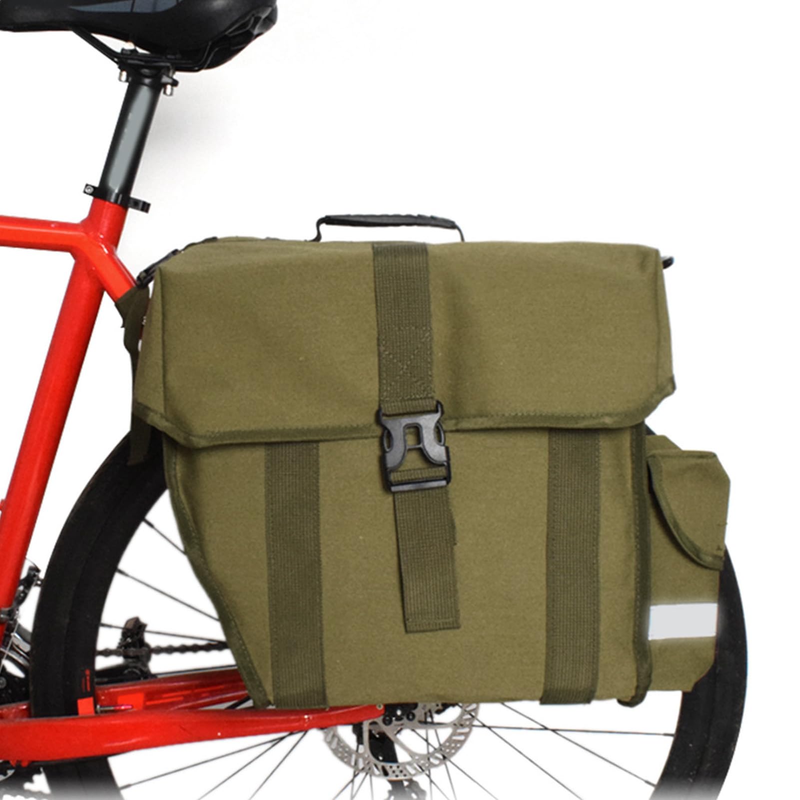 Borsa Doppia per Seggiolino Bici in Tela Impermeabile di Grande capacità per Ciclismo, Borsa da Sella Posteriore Riflettente per Viaggi a Lunga Distanza (43 litri)