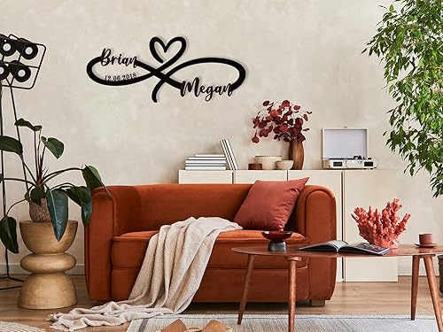 Miniatura 7 de Letrero de metal con diseño de infinito personalizado, decoración de pared con corazón infinito, regalo de aniversario, día de San Valentín, letrero