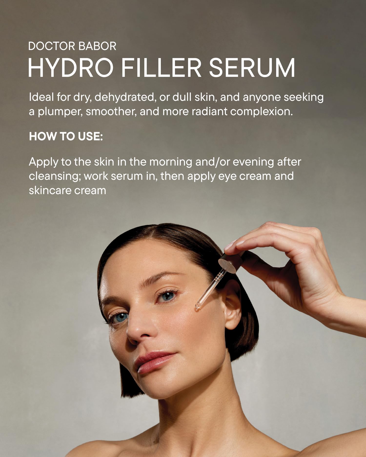 Doctor BABOR Hydro Filler Serum do pielęgnacji twarzy, do suchej skóry, serum nawilżające z 2,9% NMF PGA, z kwasem hialuronowym i peptydami, serum Glow do twarzy, bez perfum, wegańskie, 30 ml