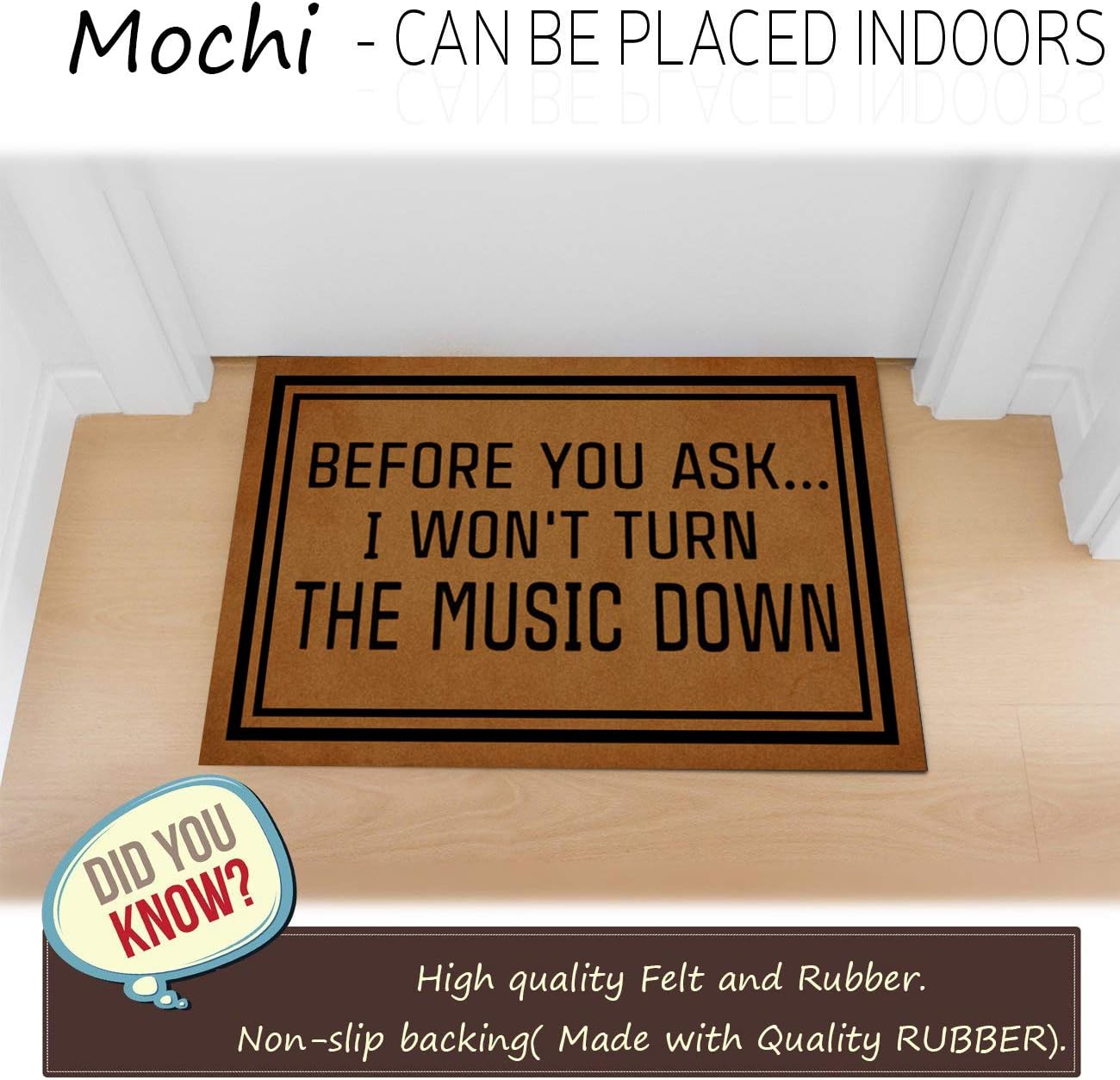 Custom Doormat for Indoor Outdoor - Before You Ask.I Won't Turn The Music Down Entrance Floor Mat Funny Doormat Machine Washable Rug Non Slip Mats Bathroom Kitchen Decor Area Rug 23.6"(L) by 15.7"(W)