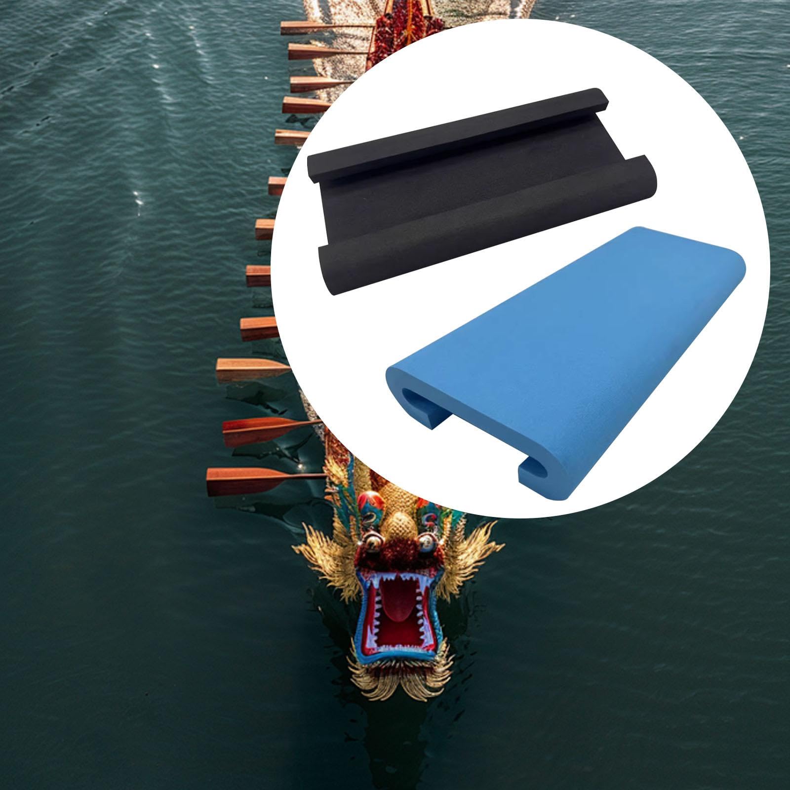 2 Stück Drachenboot-Sitz, Drachenboot-Sattel, Stoßdämpfung, schützendes Eva, leichtes Sitzkissen, Paddel für Ruderwerkzeuge, Wettbewerb, Kajakfahren, Himmelblau+Schwarz