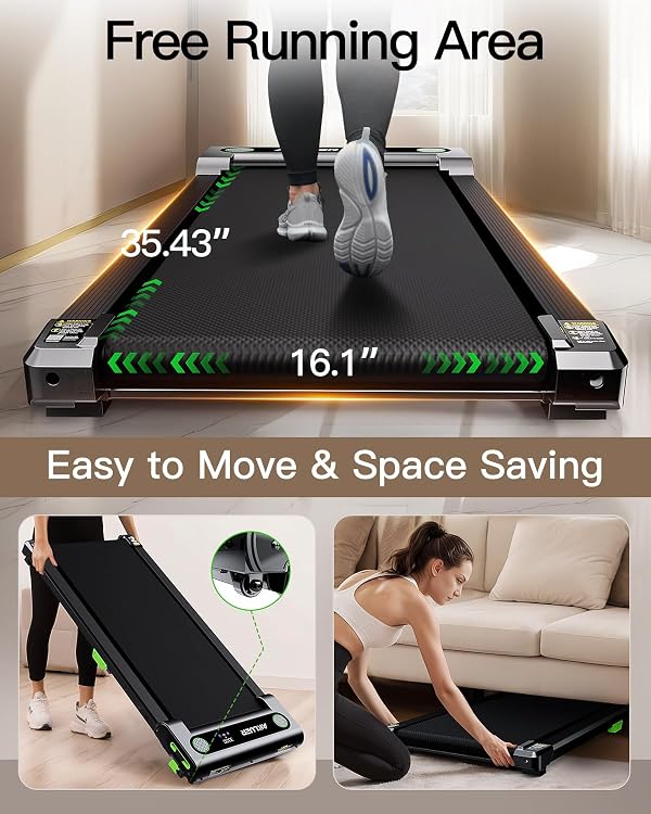 AKLUER Walking Pad with Incline, Walking Treadmills for Home, 2.5 HP Under Desk Treadmill Small with Remote Control, Walking Pad Small Treadmill with LED Display by AKLUER - Image 6