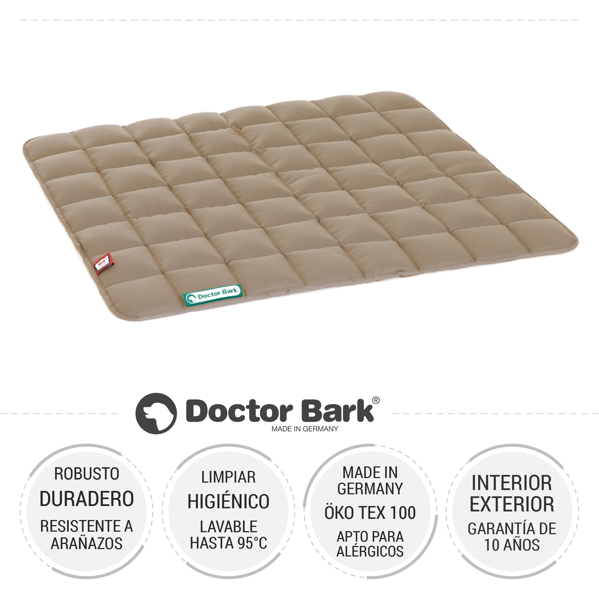 Doctor Bark, Manta para Perros, para Interior y Exterior, Lavable hasta 95 °C, S, 65 x 50 cm, Marrón