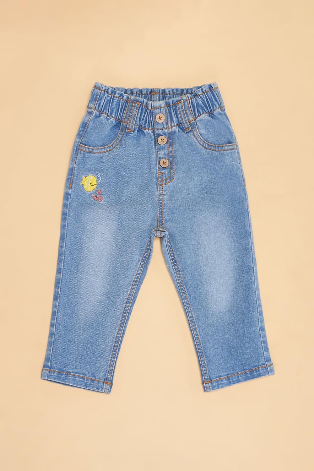 Pantaloons Baby Girls Blue Jeans Regular Fit,French Blue,18-24 M 2