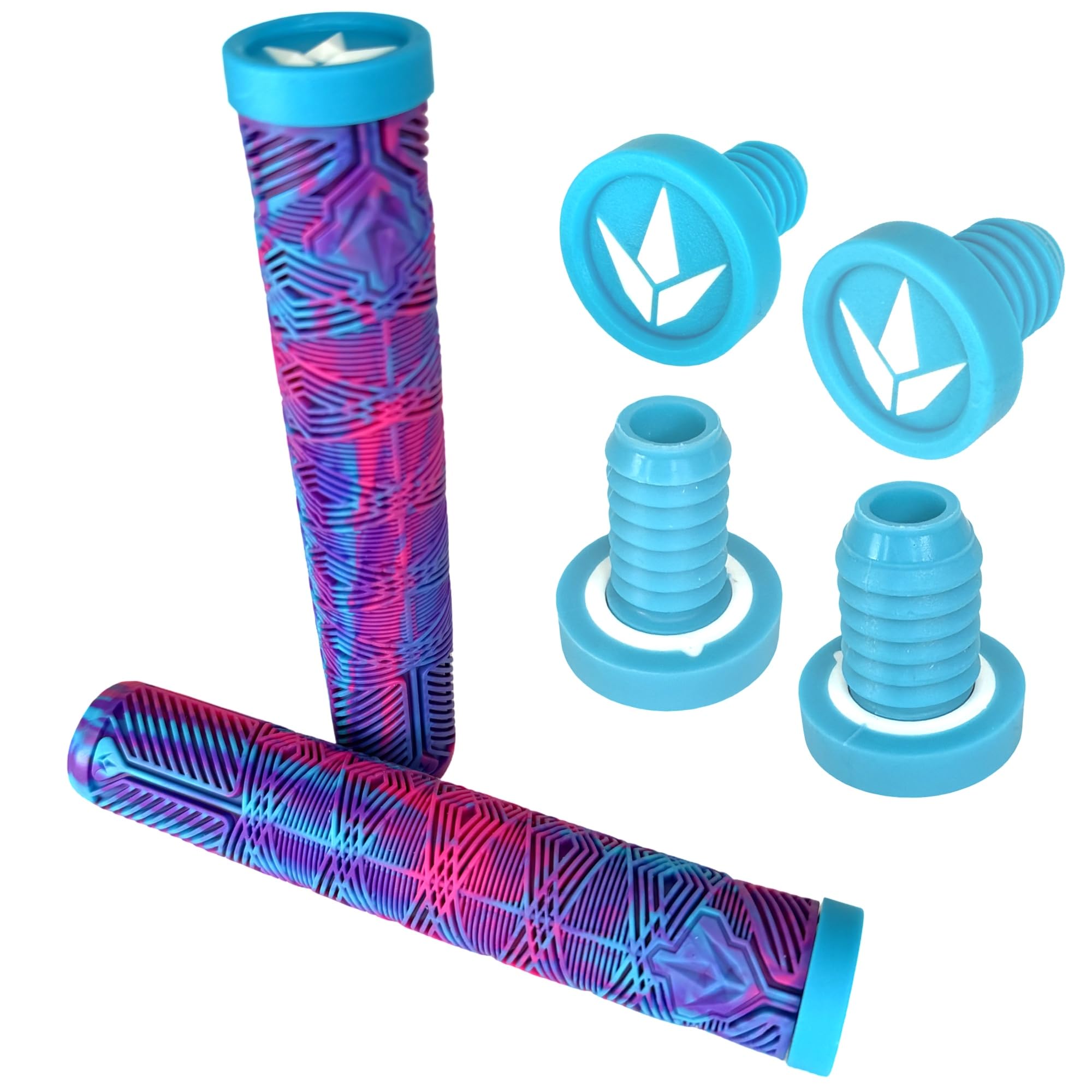 Blunt V3 Trottinette BMX Dirt Trick Tret Freestyle Roller V3 Poignées douces longues 160 mm avec 2 embouts de guidon 2 x 2 extrémités