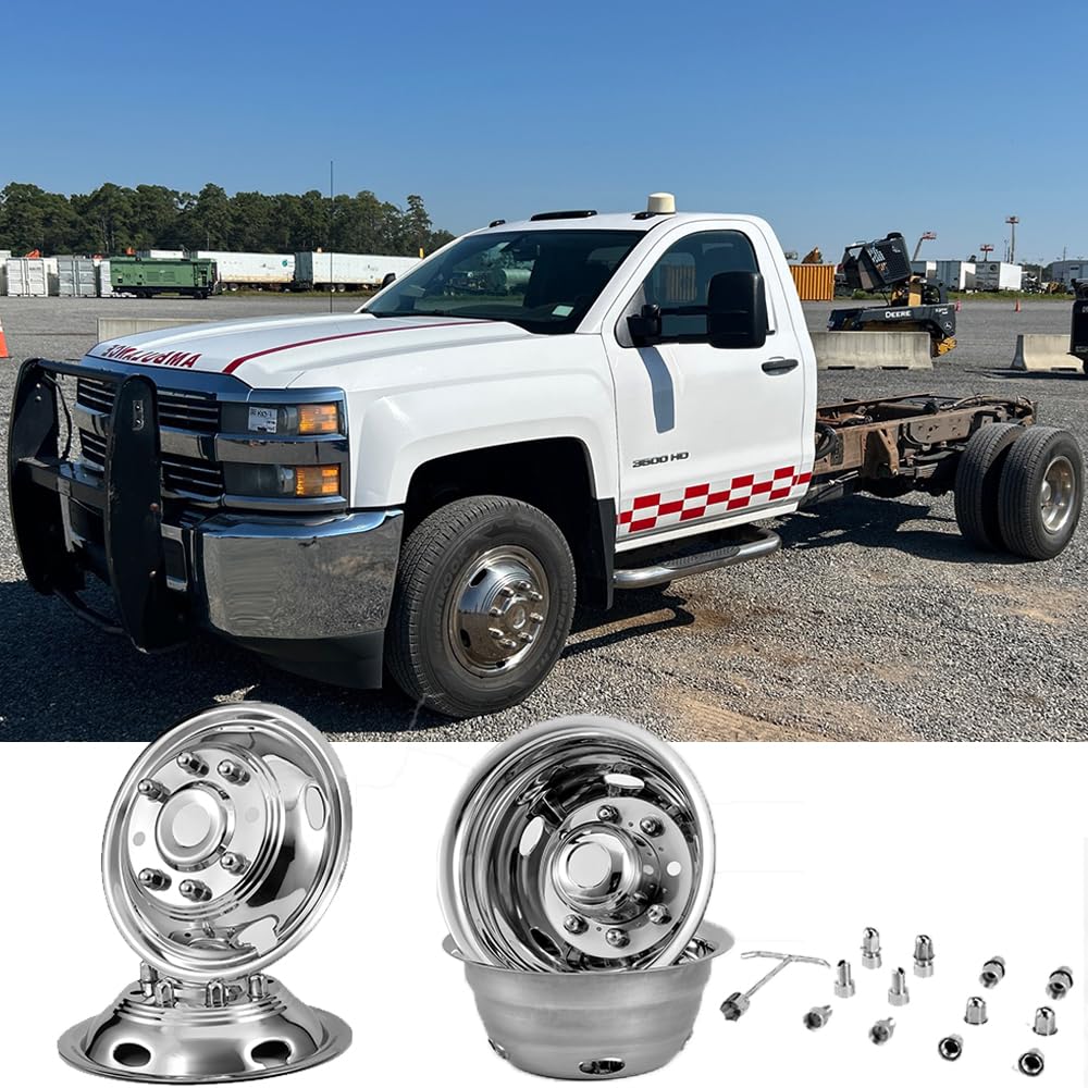 4pcs 17" Dually Steel Wheel Simulators for 2011-2025 Chevy Silverado 3500HD