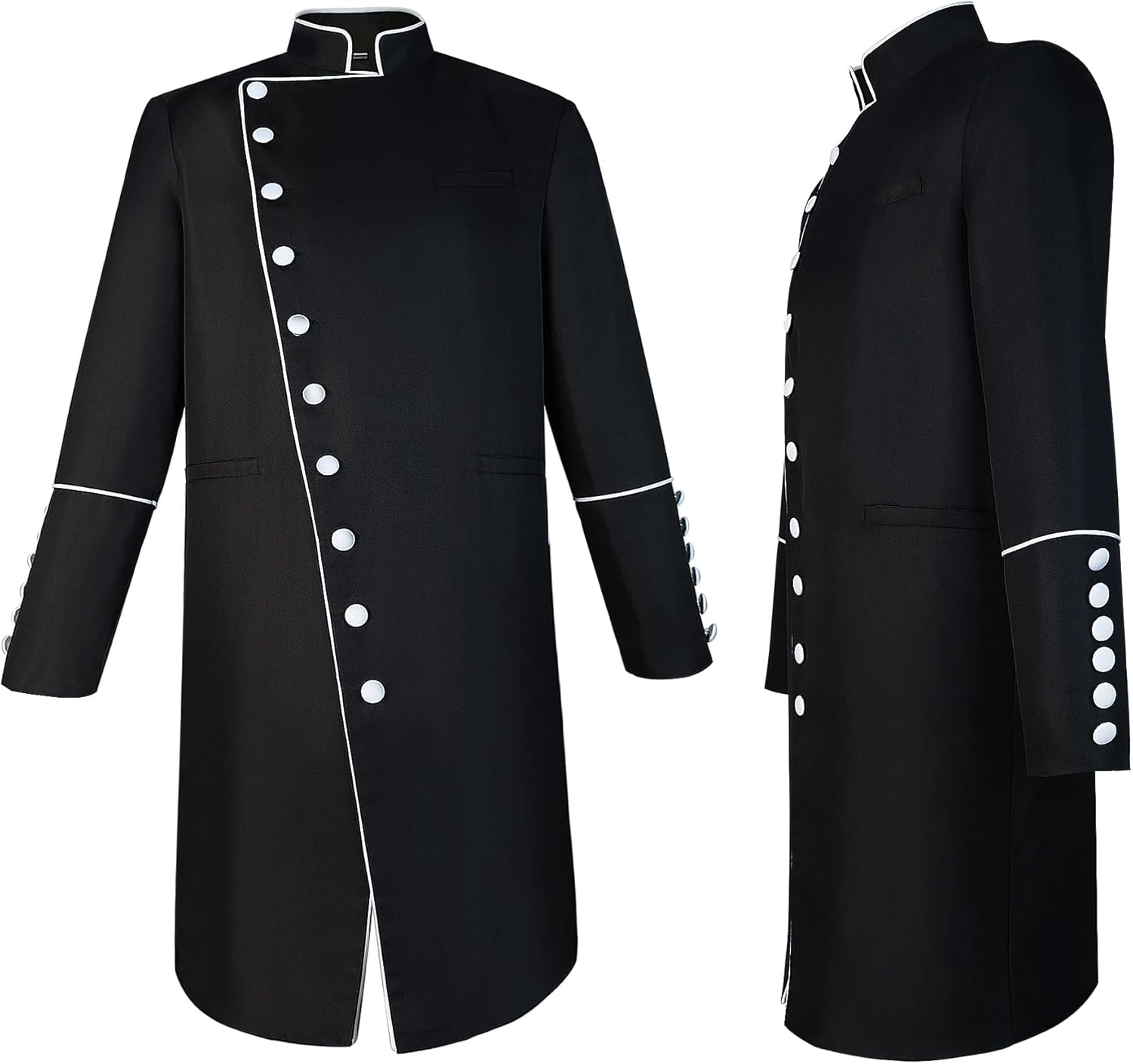 Men's Cassock Choir Short Cassock Minister Robe Clergy Pulpit Liturgical Church Top Coat - Image 2