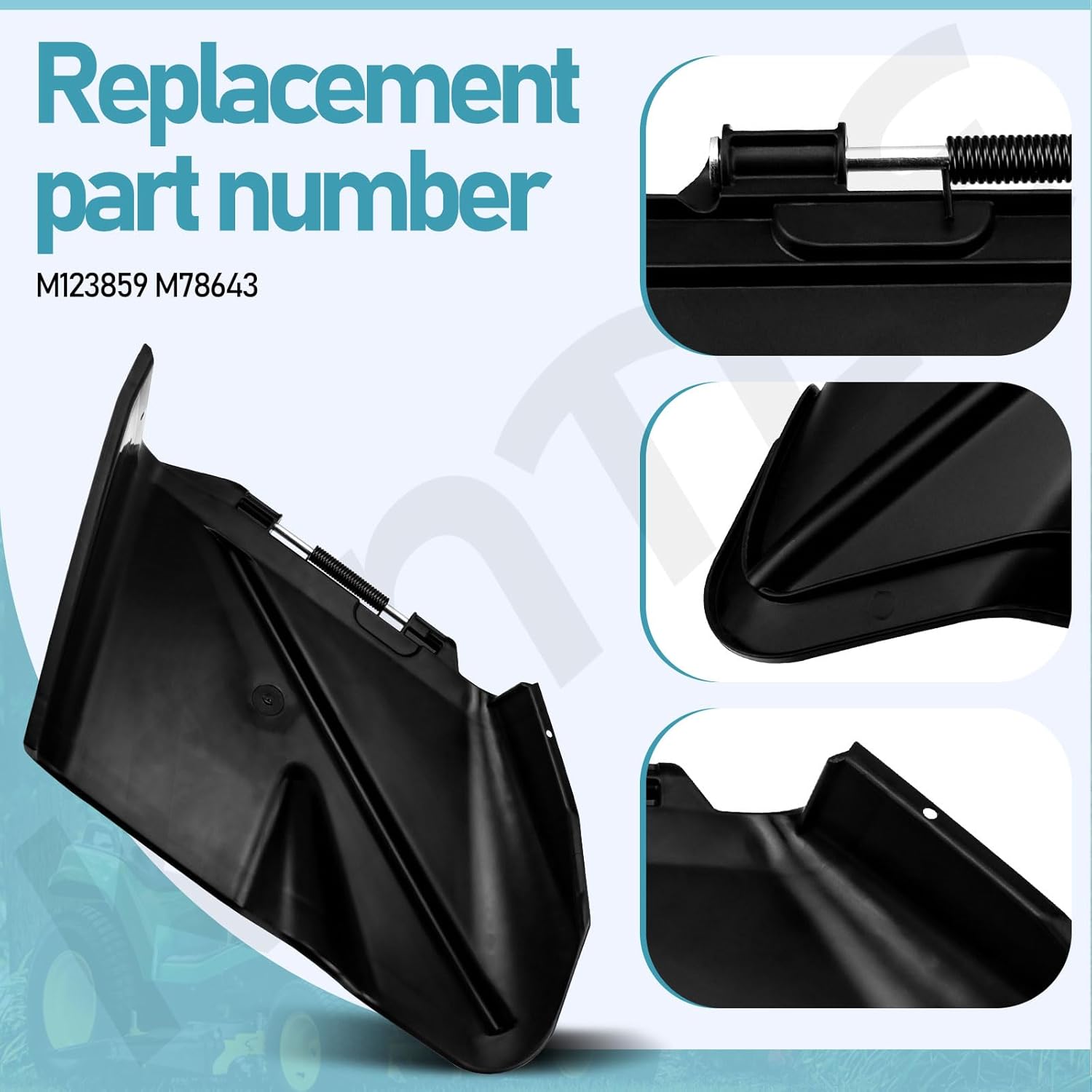 M123859 Discharge Chute/Chute Cover for Joh-n Deere, Included M112899 Pin & M83410 Spring & M84309 Retainer