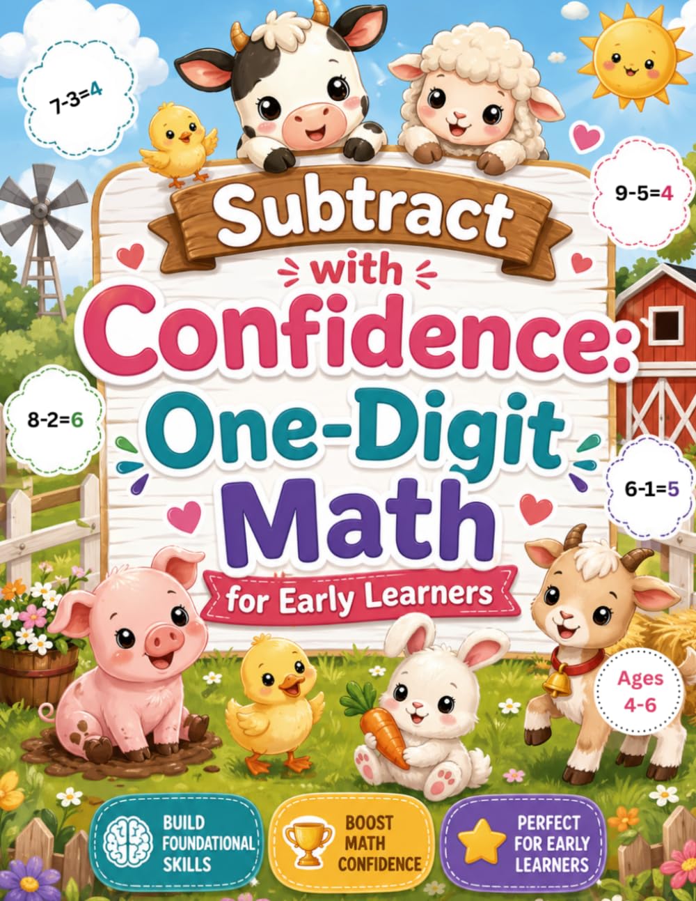 Subtract with Confidence: One‑Digit Math for Early Learners: Encouraging Horizontal Subtraction Practice with Friendly Farm Animals