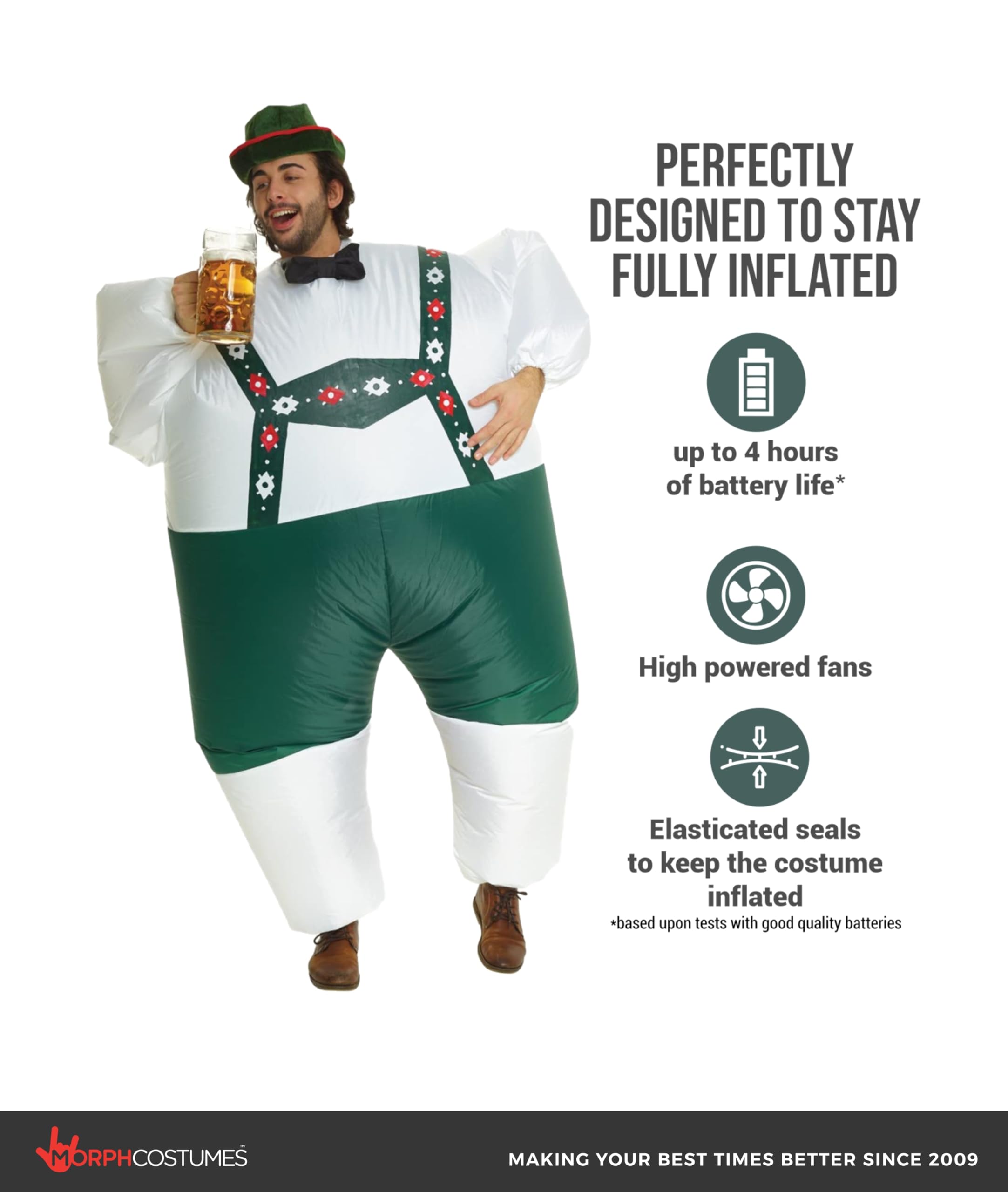 Morph Costume Gonfiabile Oktoberfest Adulto, Gonfiabile Lederhosen