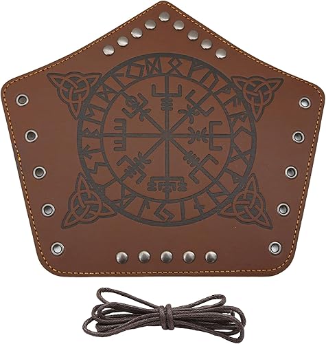 Miniatura 8 de GelConnie Guantelete de cuero pulsera vikingo de cuero protector de brazo medieval armadura brazaletes de cuero muñequeras Cosplay