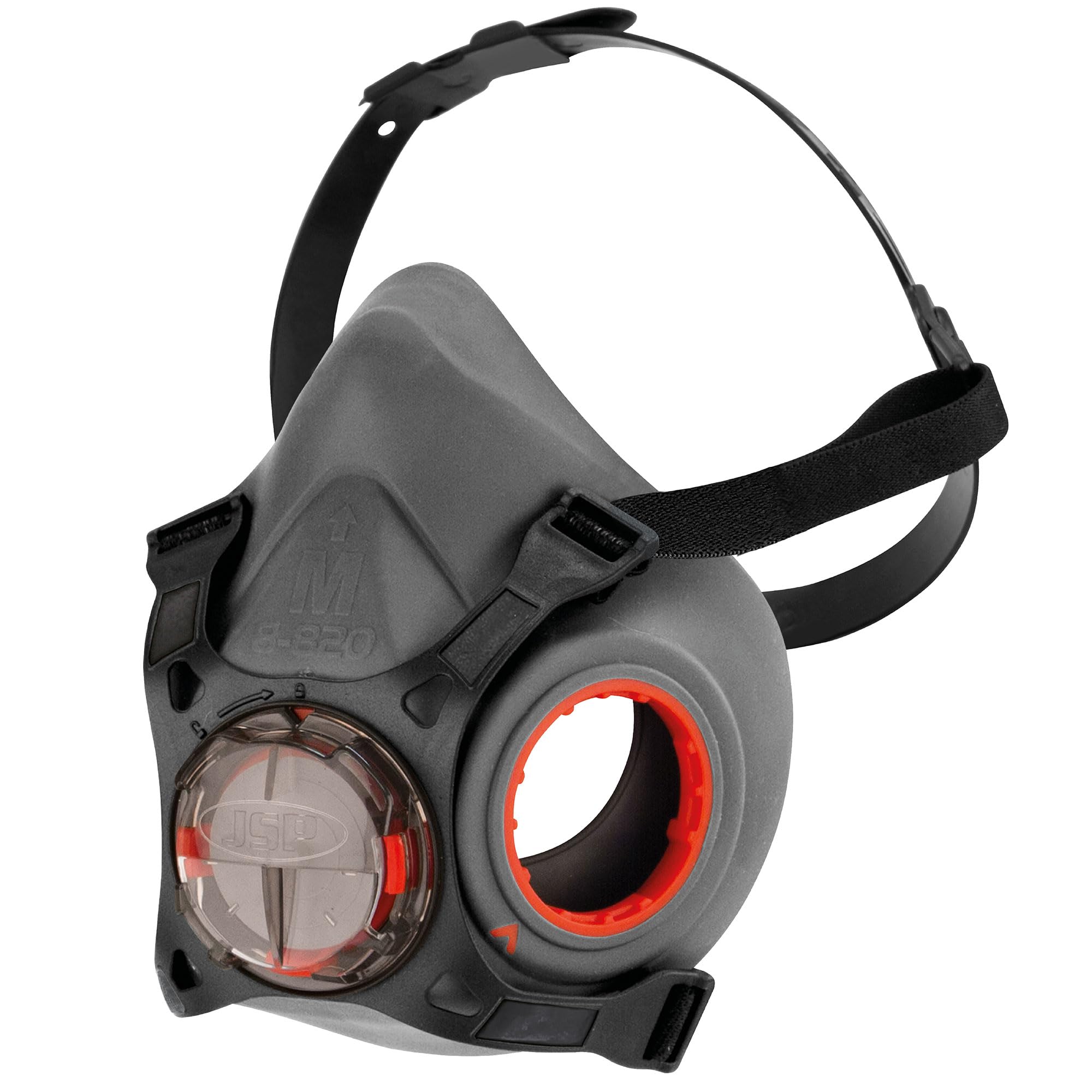JSP FORCE 8 Demi-Masque Respiratoire (Medium) - Réutilisable - Sans Filtre - Compatible Filtres PressToCheck™ P3, A2P3 & ABEK1 P3 - Anti Poussière, Vapeurs, Gaz - Bricolage, Industrie - EN 140