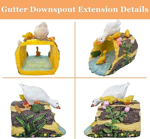 Vista 14 de Teaeeno Extensión decorativa de canalón de pájaros, extensor de bajante de 3 x 4 pulgadas, escultura de bloque de salpicaduras para decoración al