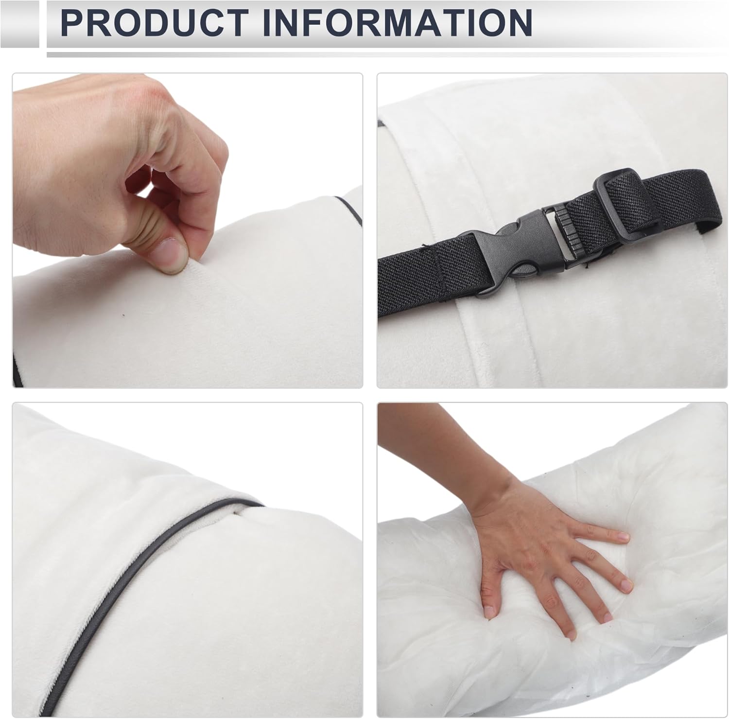 Car Headrest Pillow Ergonomic Comfortable Neck Pillow Neck Support Pillow Flannel, Memory Foam Adjustable Width White 2 Pcs for Driving Travel