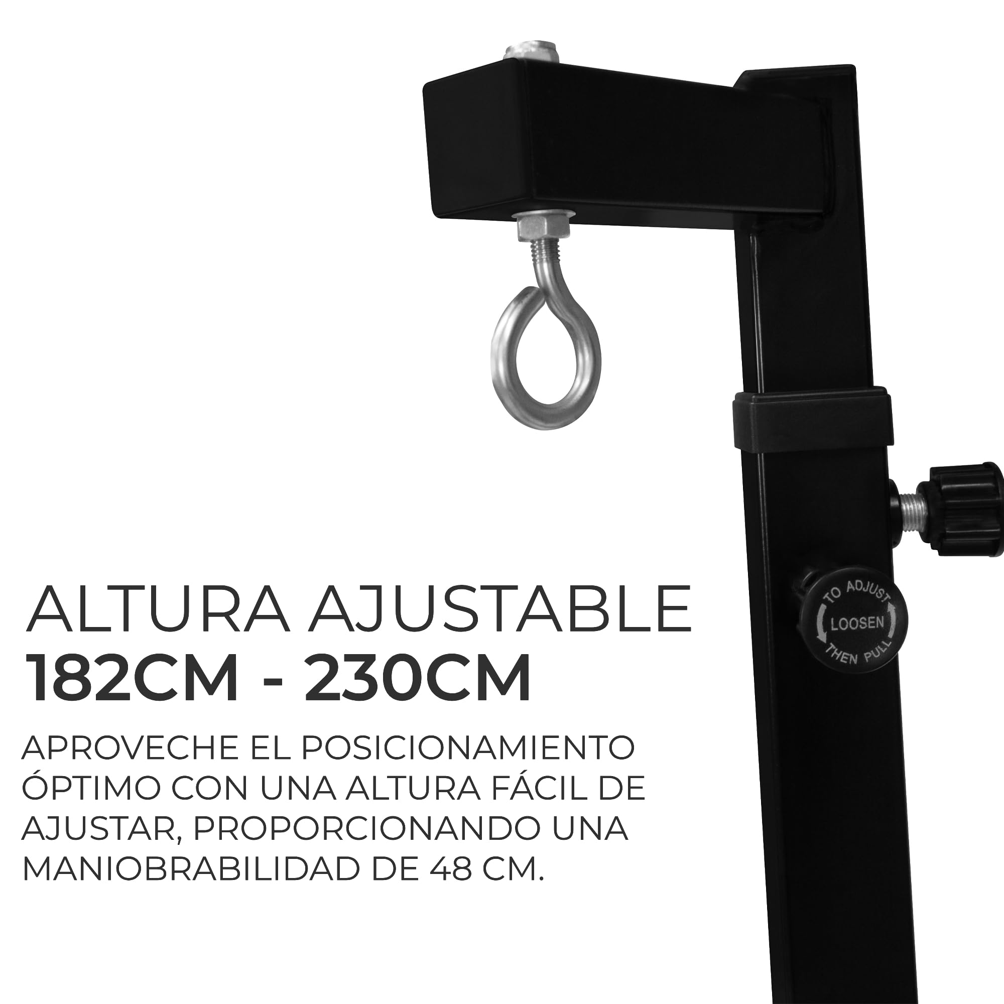 Soporte Plegable de Saco Boxeo Soporte de Bolsa Boxeo Carga Máx. 68kg 150lbs Altura Ajustable 182-230cm Entrenar Boxeo en Casa Boxing Training Equipment Adultos Fitness MMA Gym Punch Bag Stand