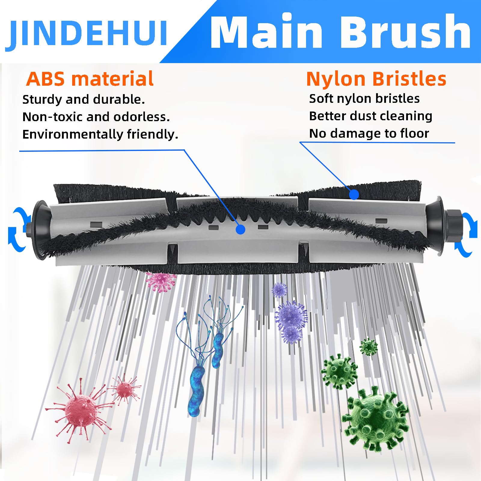Kit Accessoires Pour Robot Aspirateur Honiture Q6 Pro, Laresar L6 Pro, Imou L11 Pro - 2 Brosses, 4 Filtres, 4 Serpillières