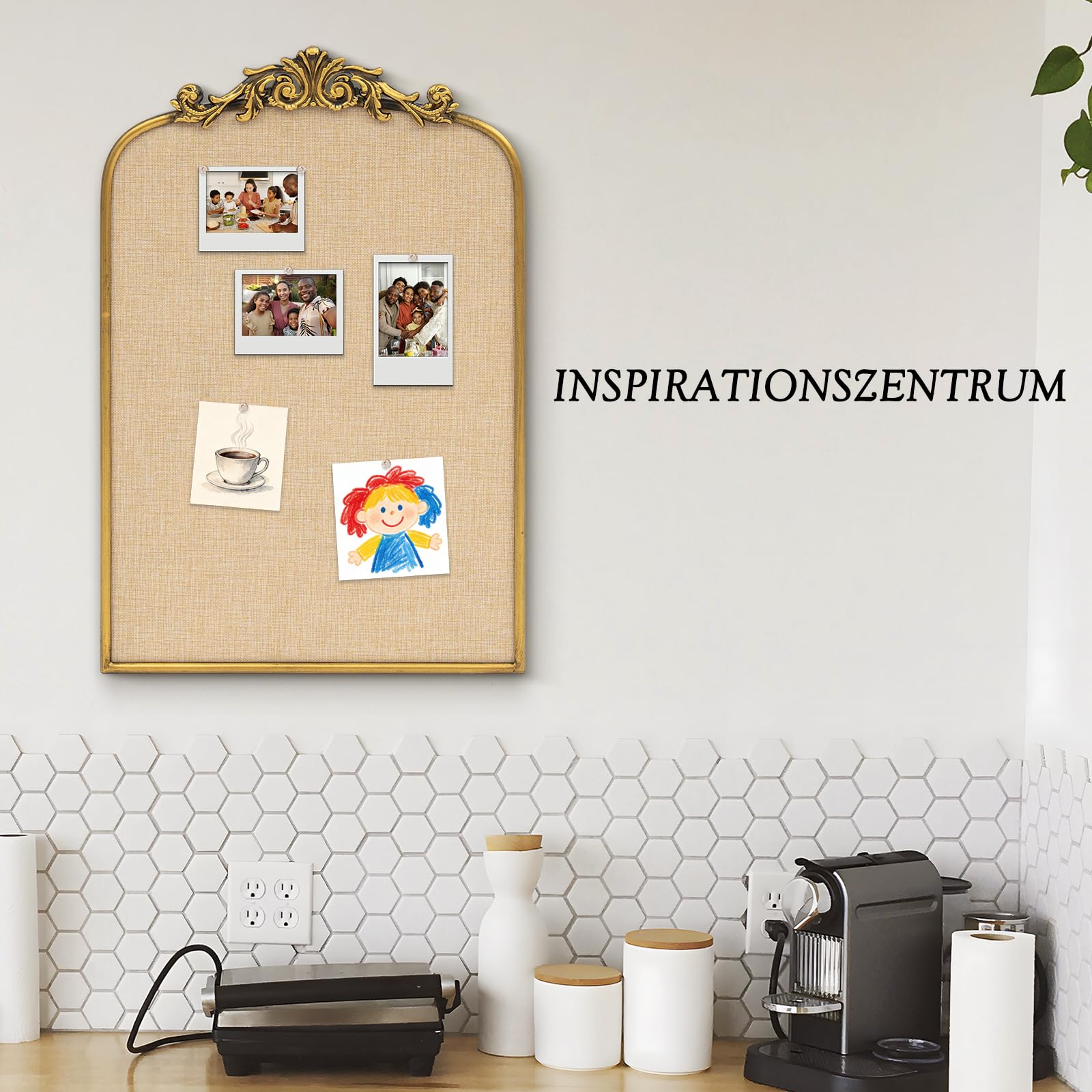 Elegancka tablica do przypinania z żywicy syntetycznej z akcentami kwiatowymi, 40 x 61 cm, w stylu vintage, korkowa tablica z artystyczną żelazną ramą, do dekoracji domu i biura