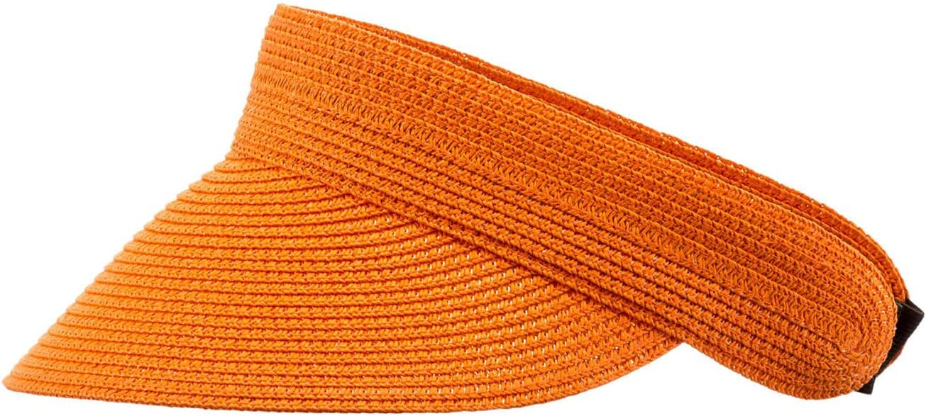 Alex Max Wide Brim Straw Sun Visor - Adjustable & Packable UVF Protection Hat for Beach, Golf, Travel